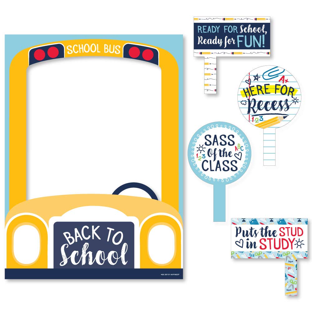 Big Dot Of Happiness Back To School - First Day Of School Classroom Decorations And Selfie Photo Booth Picture Frame And Props -