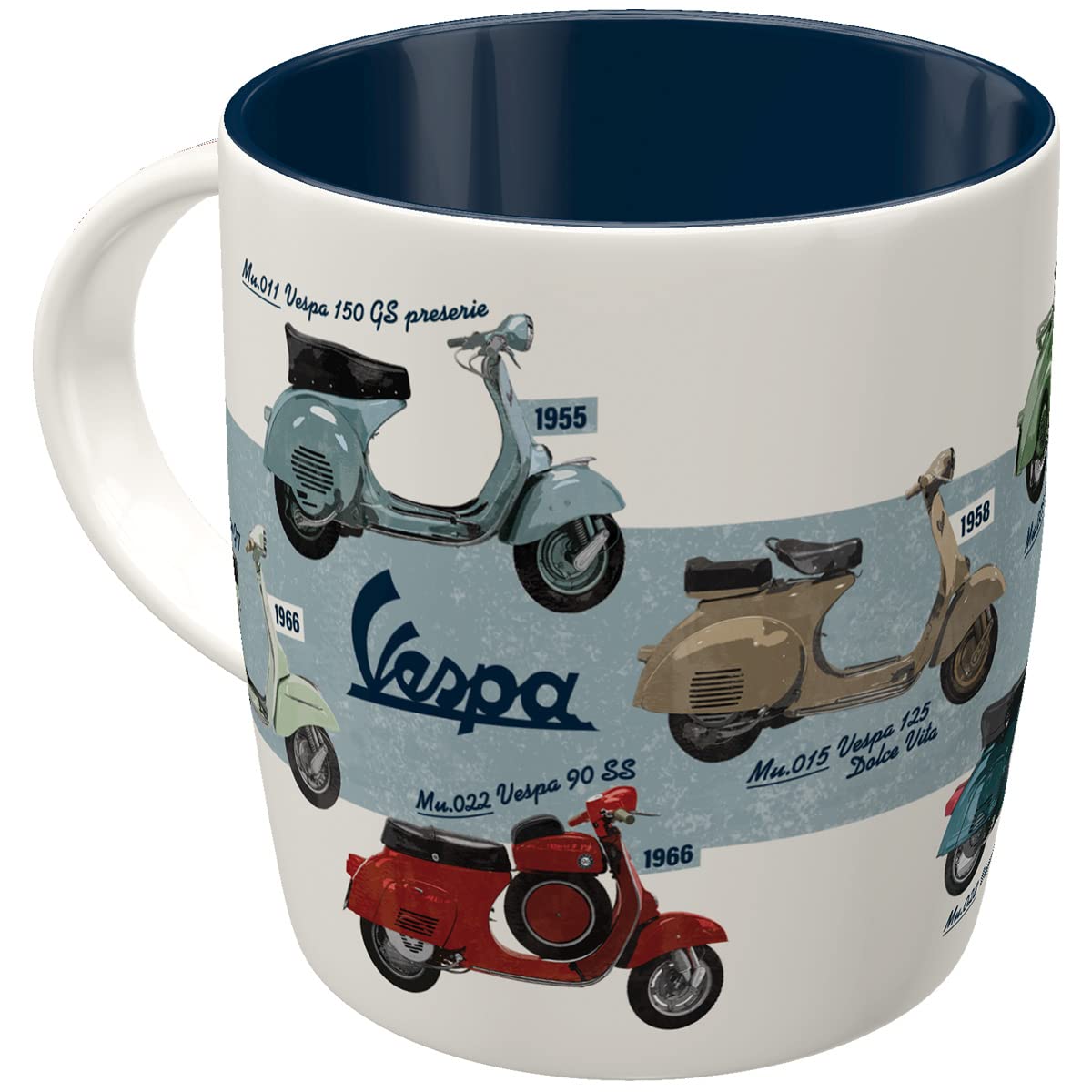 Nostalgic-Art Retro Coffee Mug, Vespa - Model Chart - Gift Idea For Scooter Fans, Large Ceramic Cup, Vintage Design, 11.2 Oz