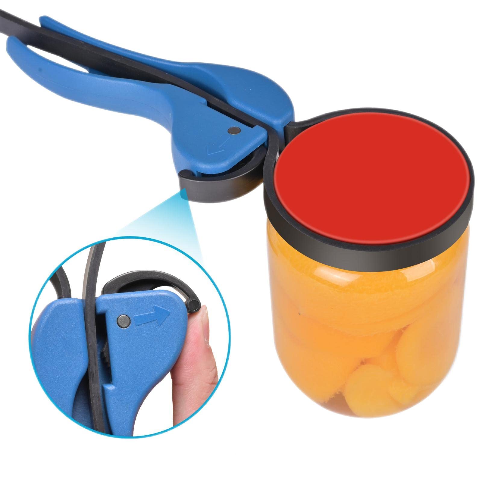 MSEONA Jar Opener for Weak Hands, Arthritis-Friendly, Plastic, Large, Blue, Model sd-01