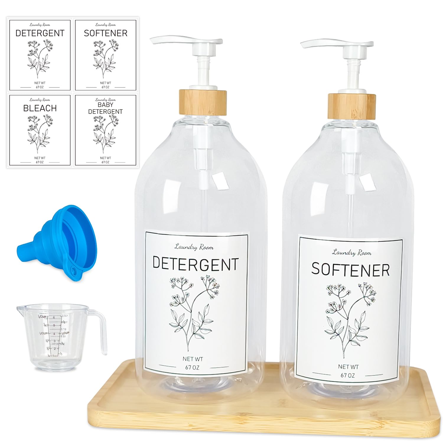 Lanlisa Liquid Laundry Detergent Dispenser, Laundry Detergent Container For Laundry Room, 67Oz Storage Container For Farmhouse D