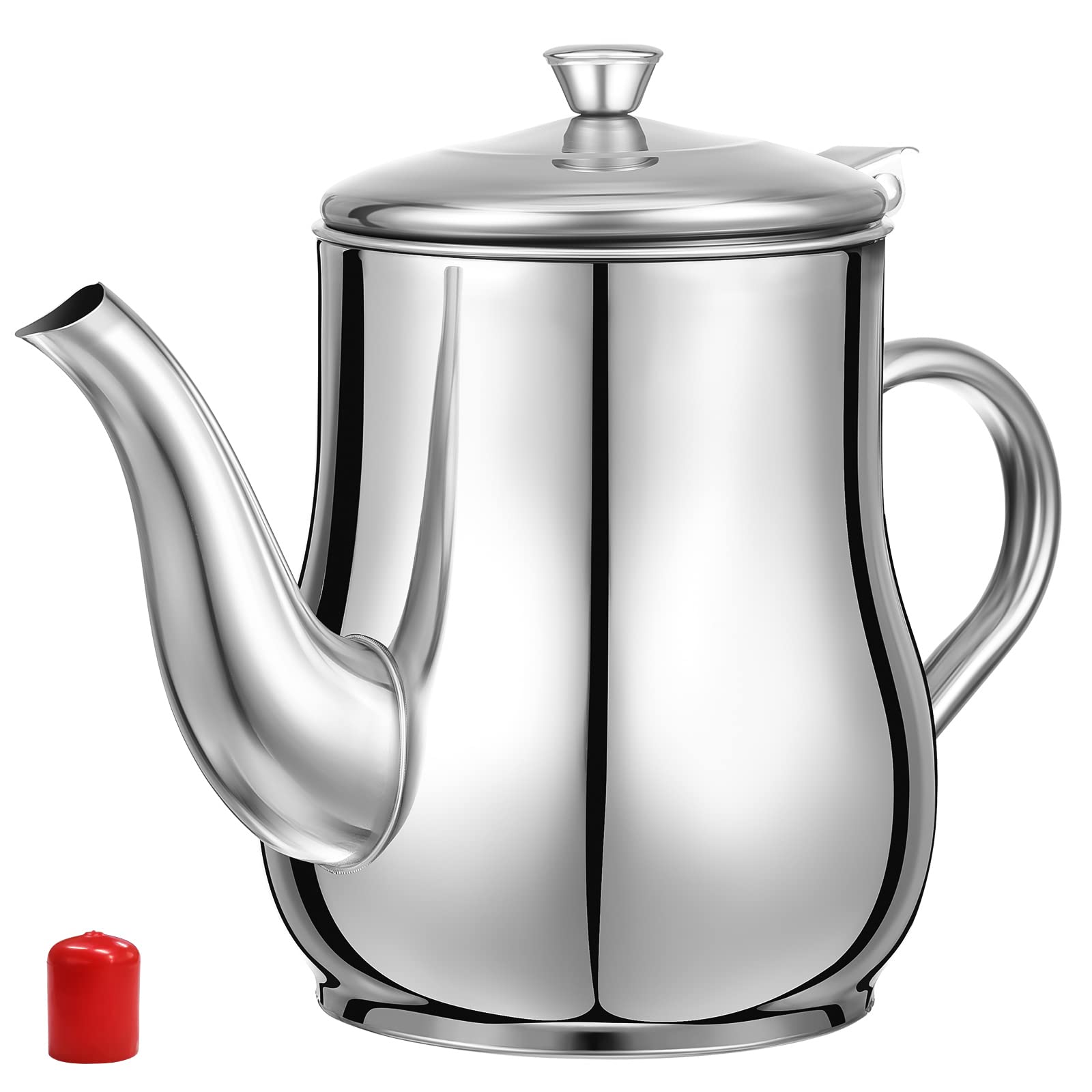 Yardwe Stainless Steel Oil Strainer Pot, 24Oz Grease Container With Fine Mesh Strainer, Oil Dispensing Bottles Oil Storage Can F