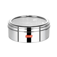 Sumeet Stainless Steel Round Masala (Spice) Box/Organiser with See Thr ...