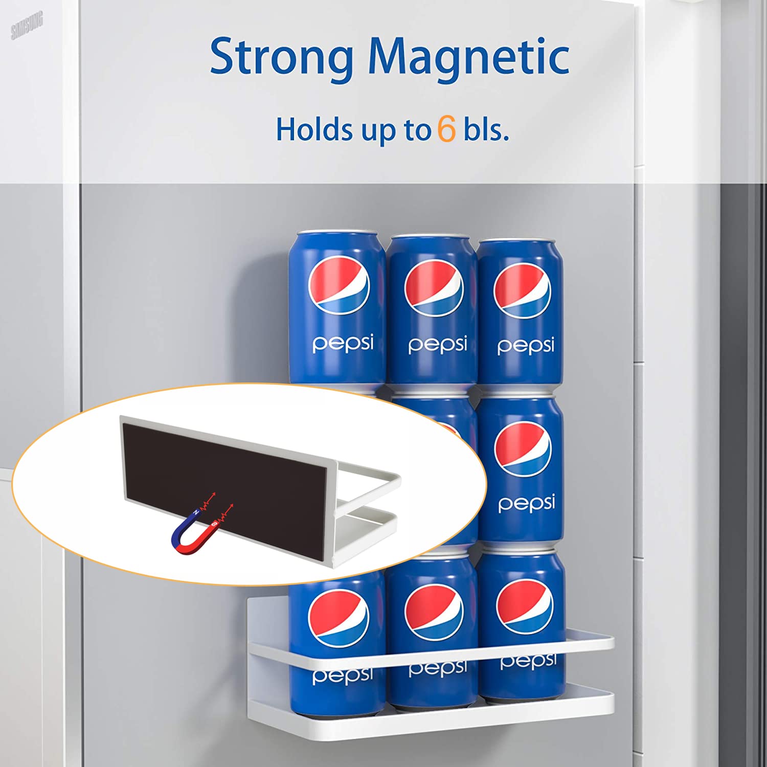 Hoopoton Magnetic Spice Rack Organizer Single Tier Refrigerator Spice Storage Shelf, Easy to Install The Side of The Refrigerato