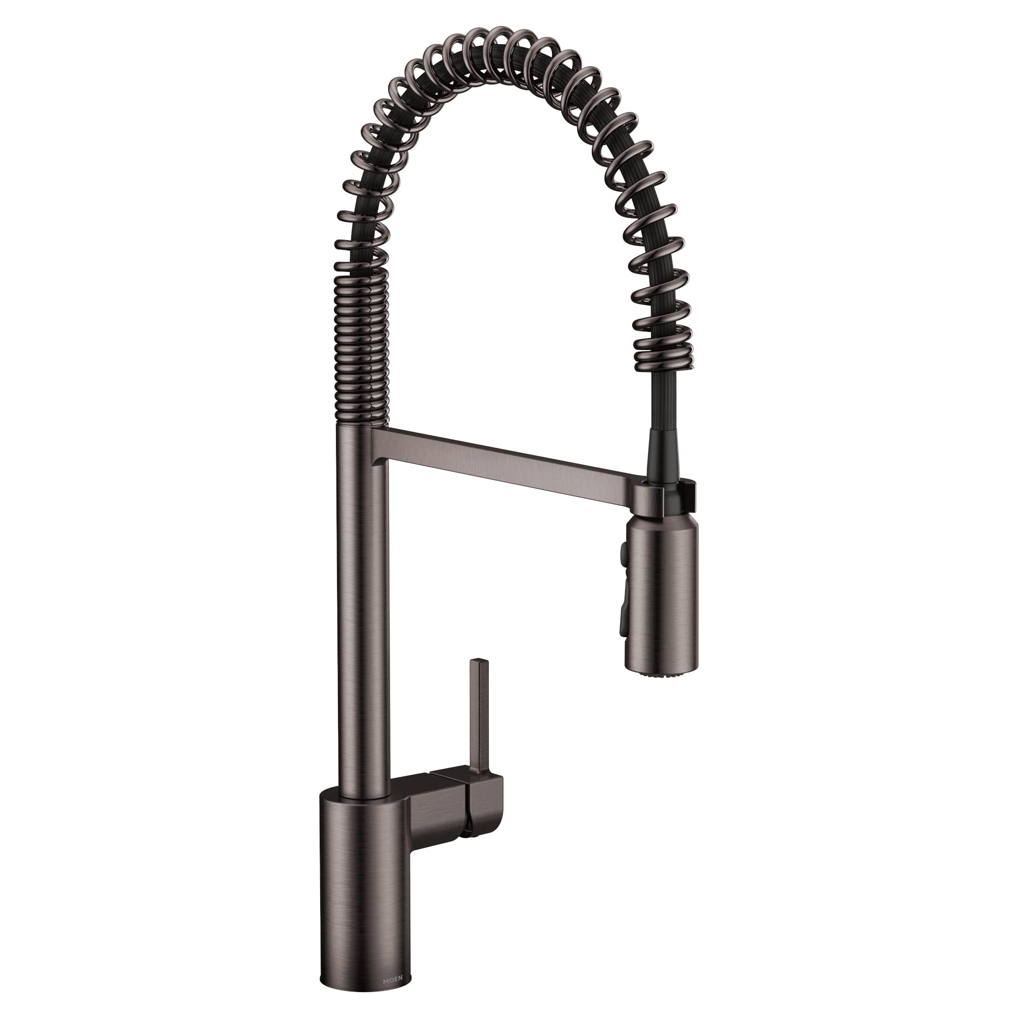 Moen Align Black Stainless One-Handle Pre-Rinse Spring Pulldown Kitchen Faucet With Pull Down Sprayer And Power Boost, Single Ho