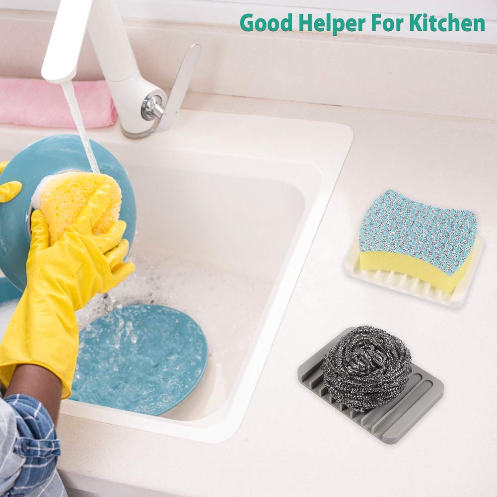 3Pcs Self Draining Soap Holder, Premium Silicone Soap Dish, Soap Saver For Shower, Bathroom, Kitchen, Bath Tub, Sponges,Keep Soa