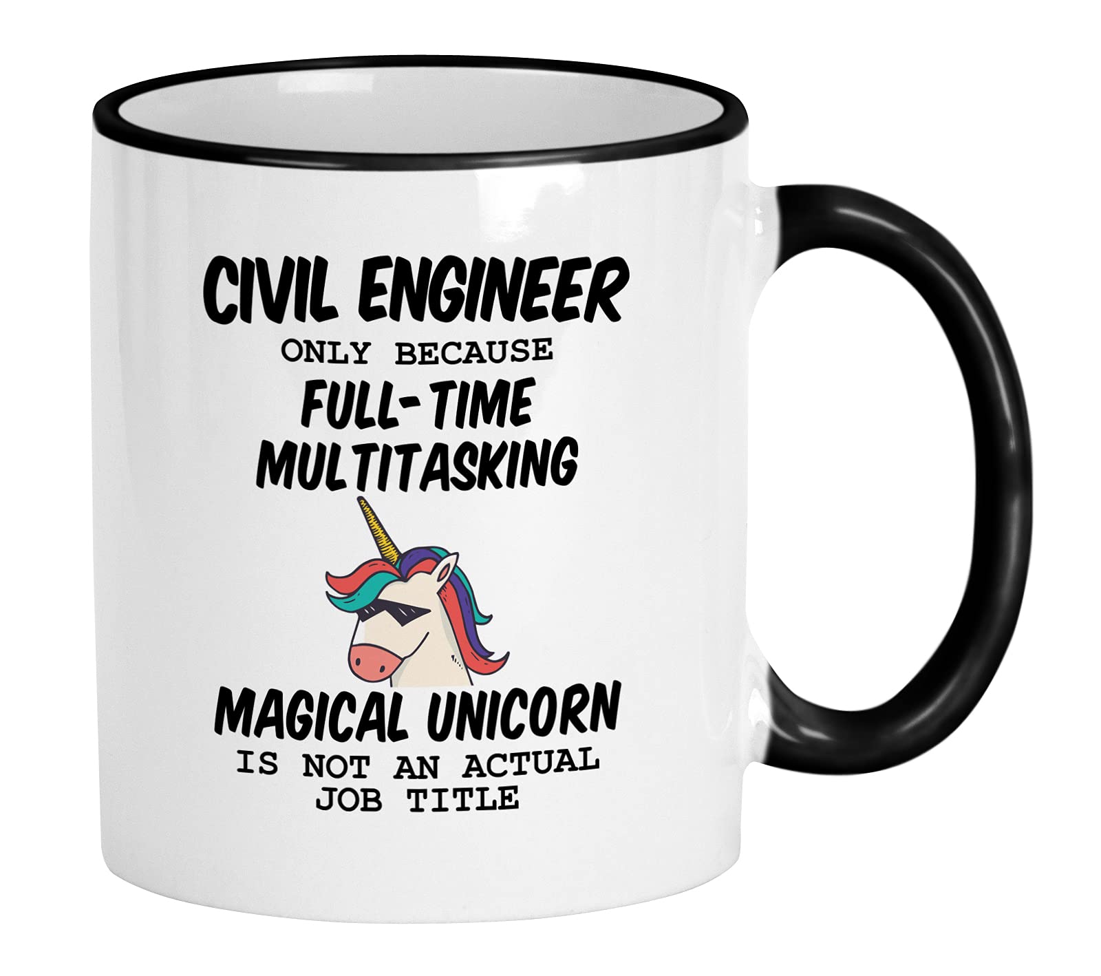 Casitika Civil Engineer Mugs. 11 Oz Coffee Mug For Engineers. Because Unicorn Is Not An Actual Job Title.