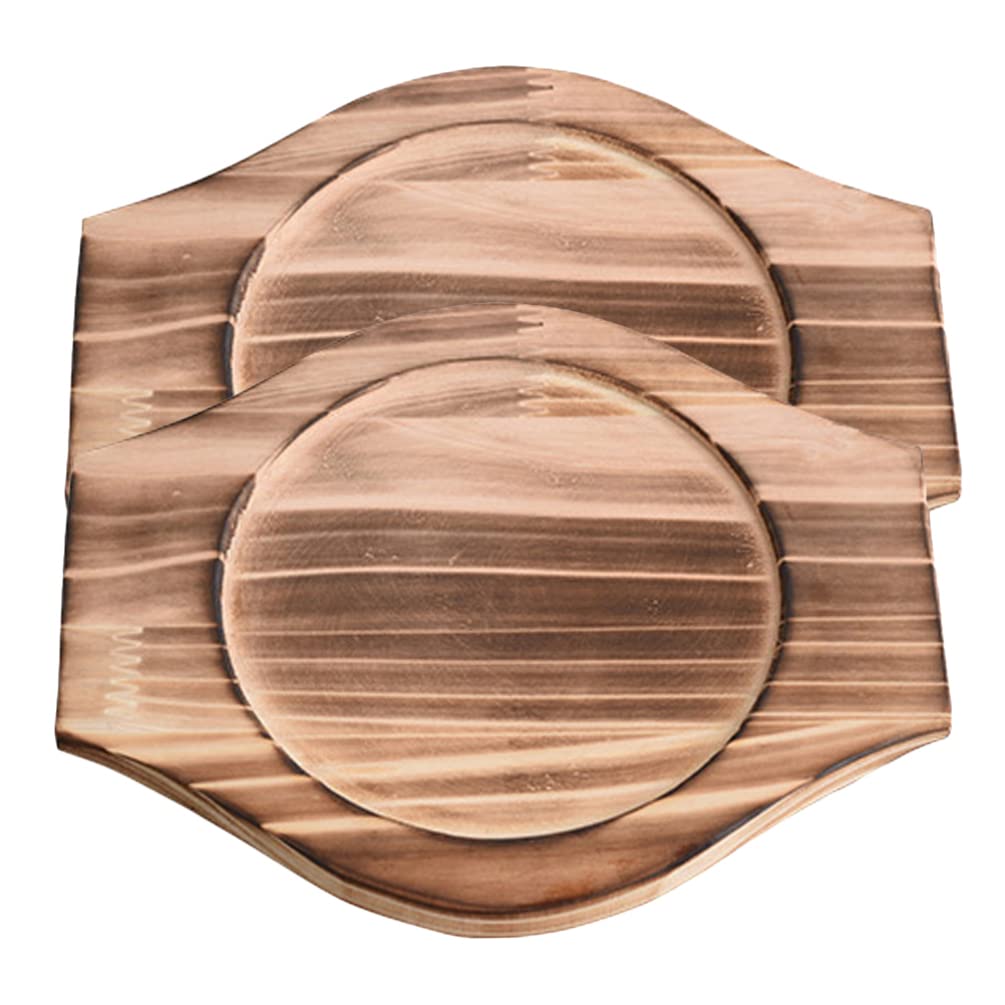 UPKOCH Wooden Casserole Mat Household Pot Mat 9.44 X 7.87 X 0.62 in MultiFunction Pot Holder with Side Handles for Soup Pots Ho