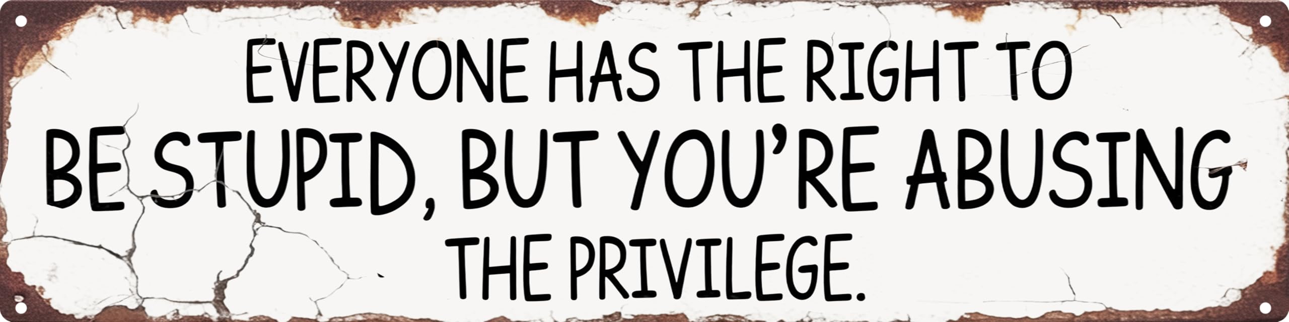 Aimlayton Abusing Stupidity Metal Sign 4x16in Sarcastic Plaque for Office Bar Funny Warning Sign