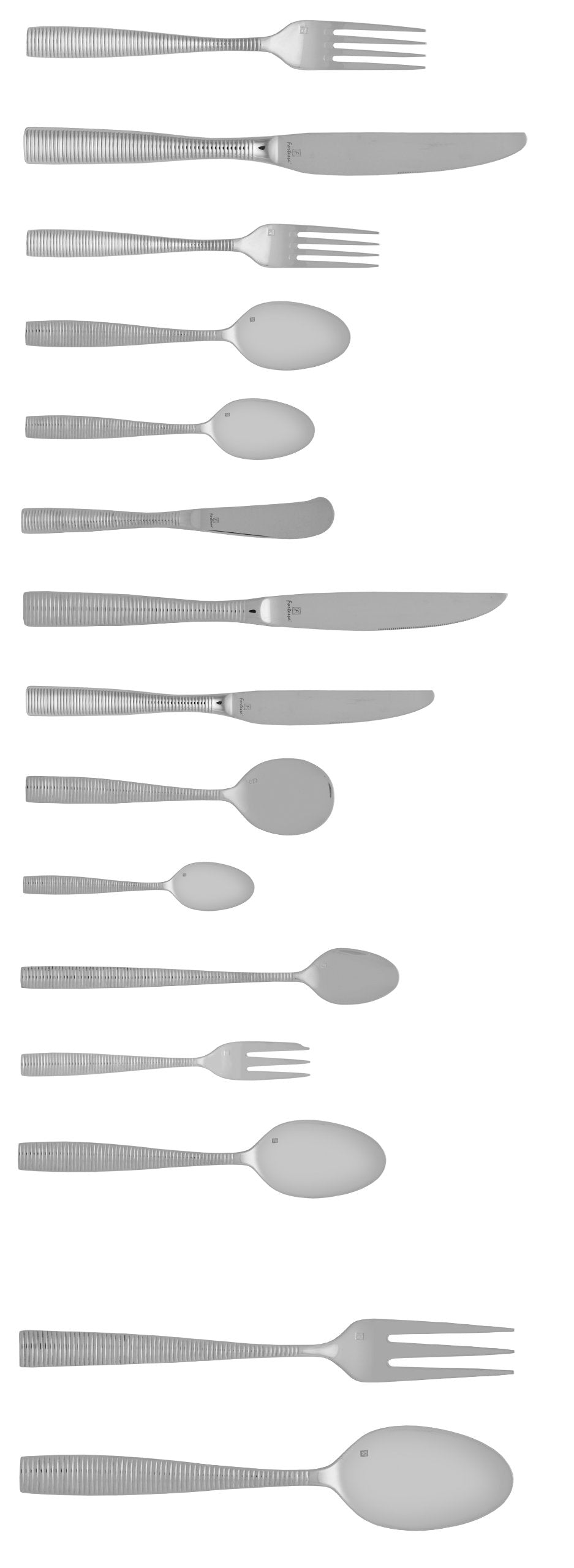 Fortessa Ringo 18/10 Stainless Steel Flatware Dessert/Oval Soup Spoon, Set Of 12