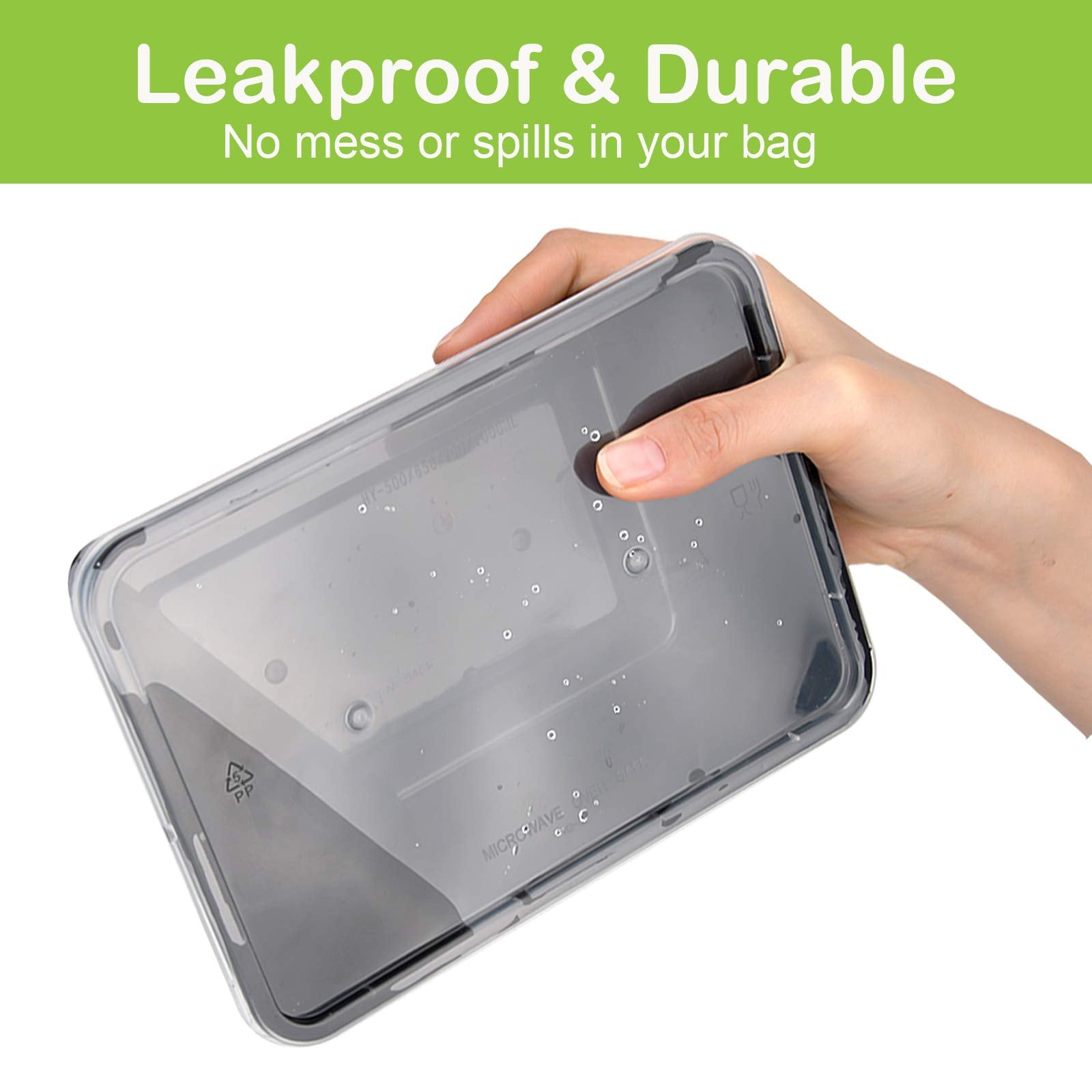 Aifusi 50 Pack Meal Prep Container, Disposable Lunch Box, Food Storage Washable Containers With Lids, Reusable Plastic Bento Box