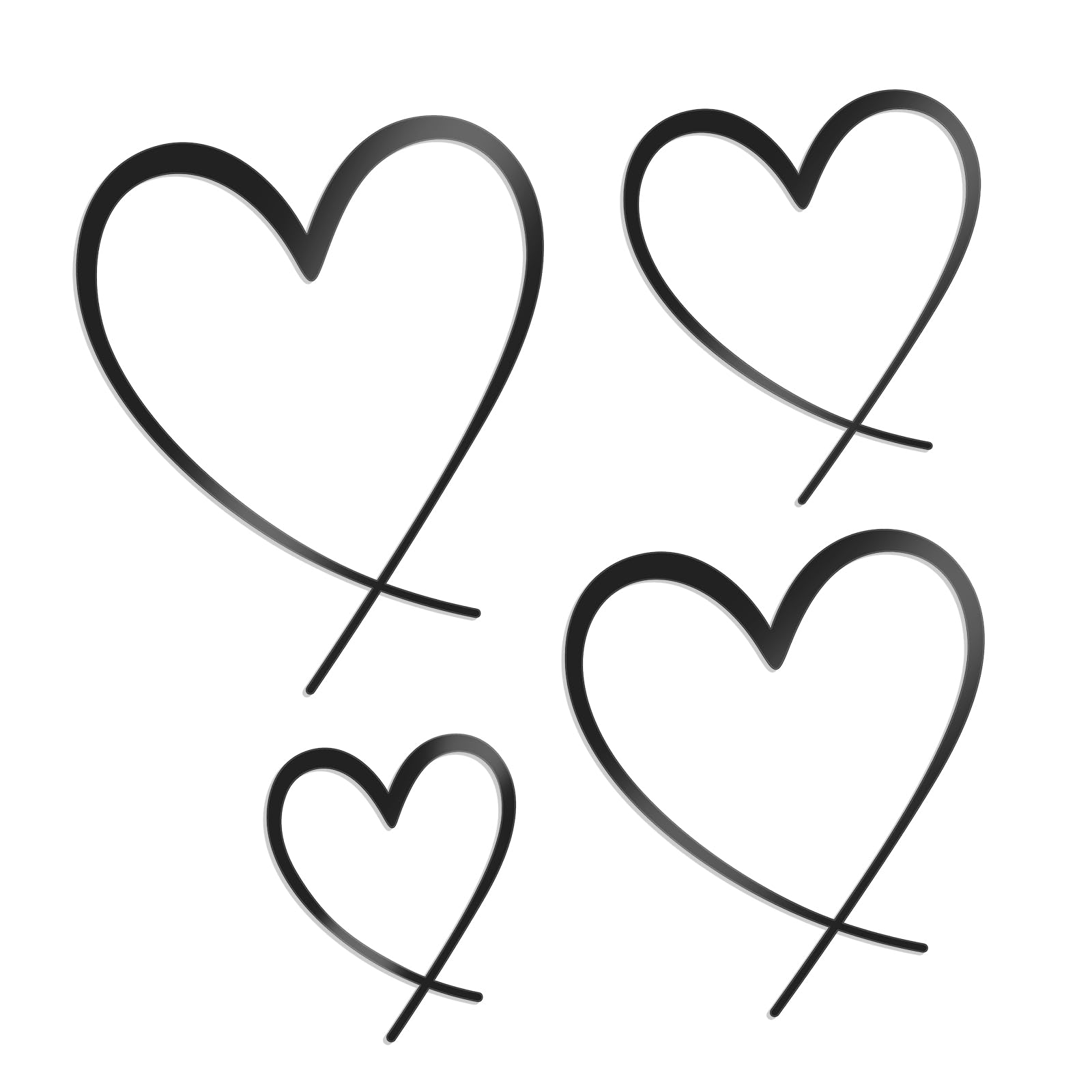 KOYILTD 4 Pcs Metal Heart Wall Art Bedroom Modern Bedroom Decor Beautiful Love Heart Wall Decor Metal Wall Decor above Bed Wall 