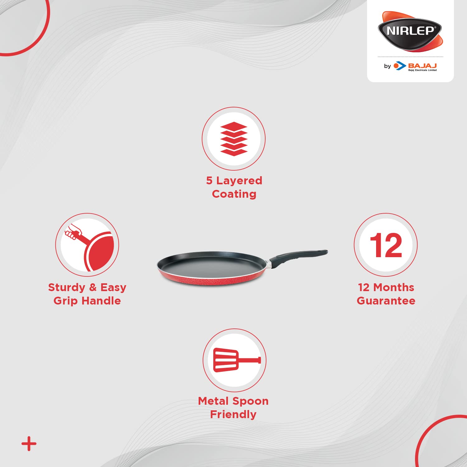 Nirlep Sakhi Flat Tawa, 260 Mm / Model-Sft 26 (Aluminum)