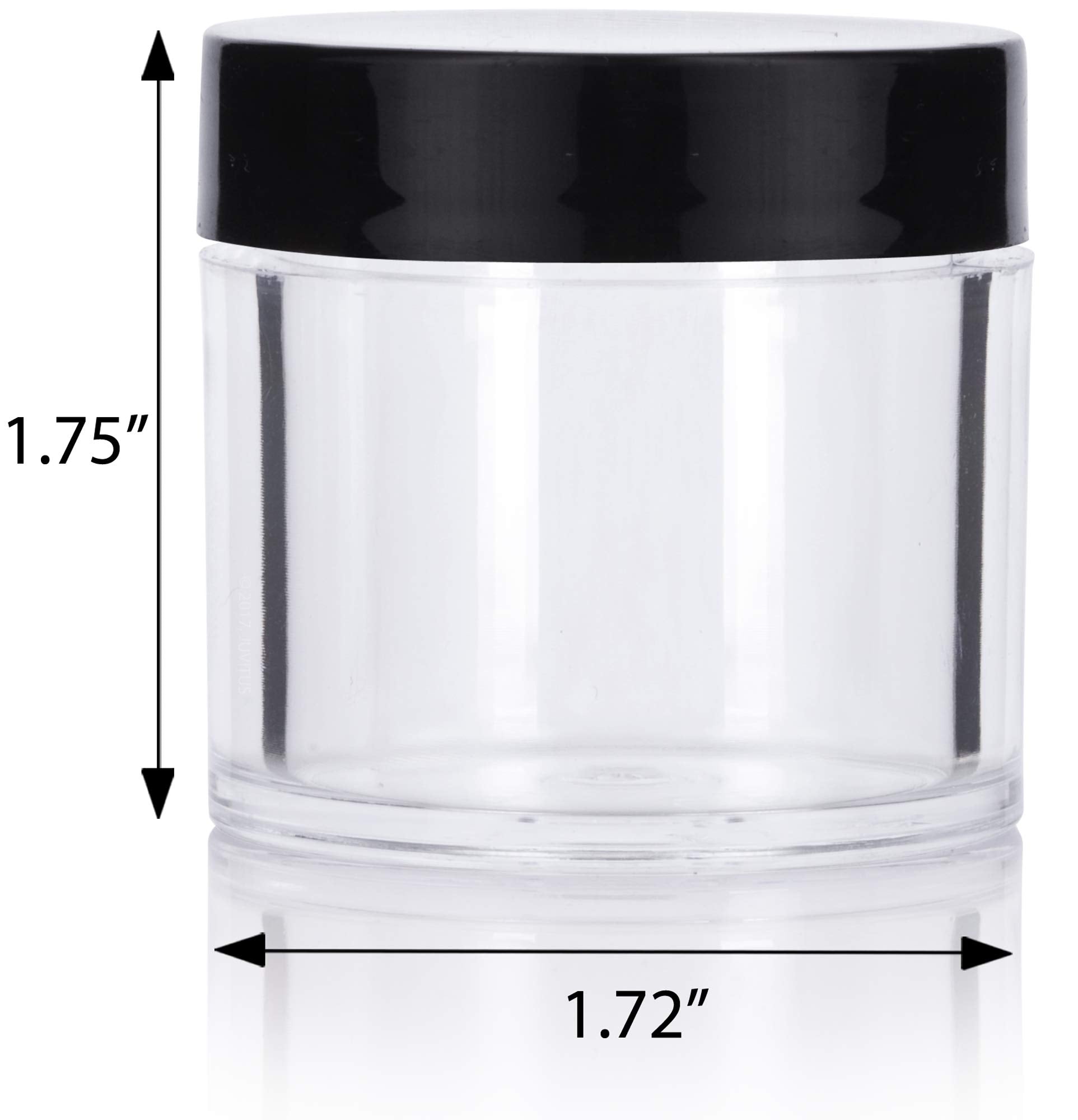 1 Oz / 30 Ml Clear Thick Wall Acrylic Travel Refillable Pot Container Jar Samples, Balms, Makeup And Cosmetics, Salves, Airtight