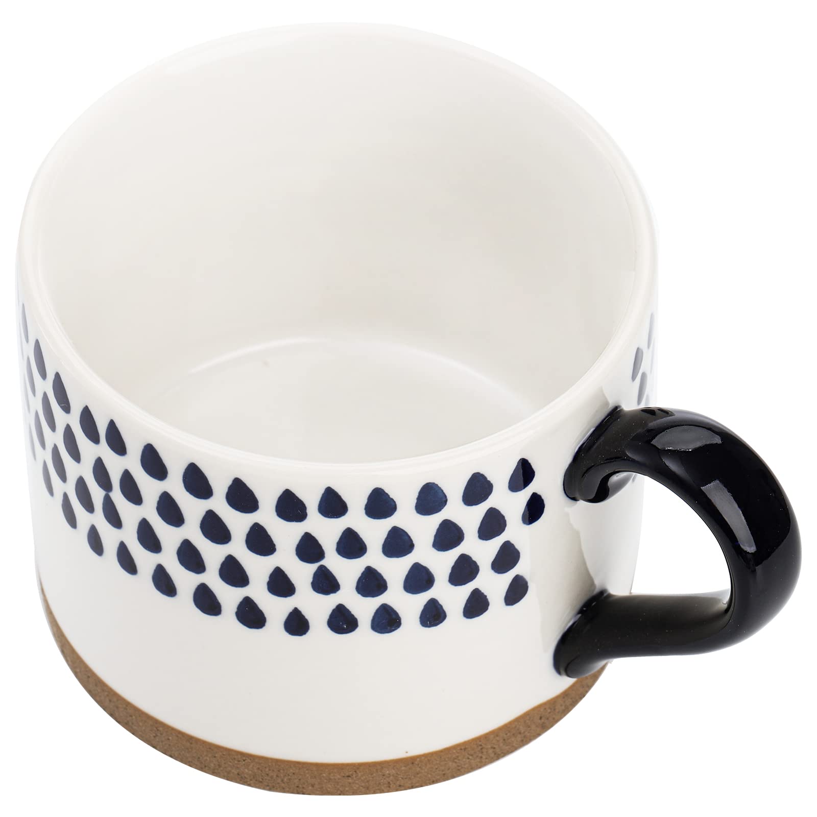 Soujoy Set Of 4 Porcelain Coffee Mugs, 15 Oz Hand Painted Coffee Cups With Handles, Large Glazed Stoneware Mugs For Tea, Hot Or