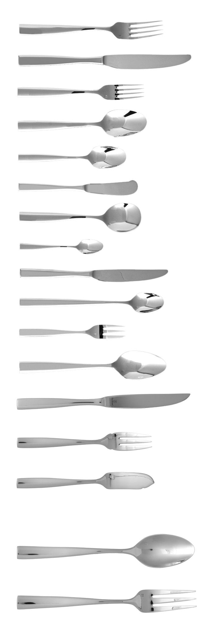 Fortessa Lucca 18/10 Stainless Steel Flatware Dessert/Oval Soup Spoon, Set Of 12