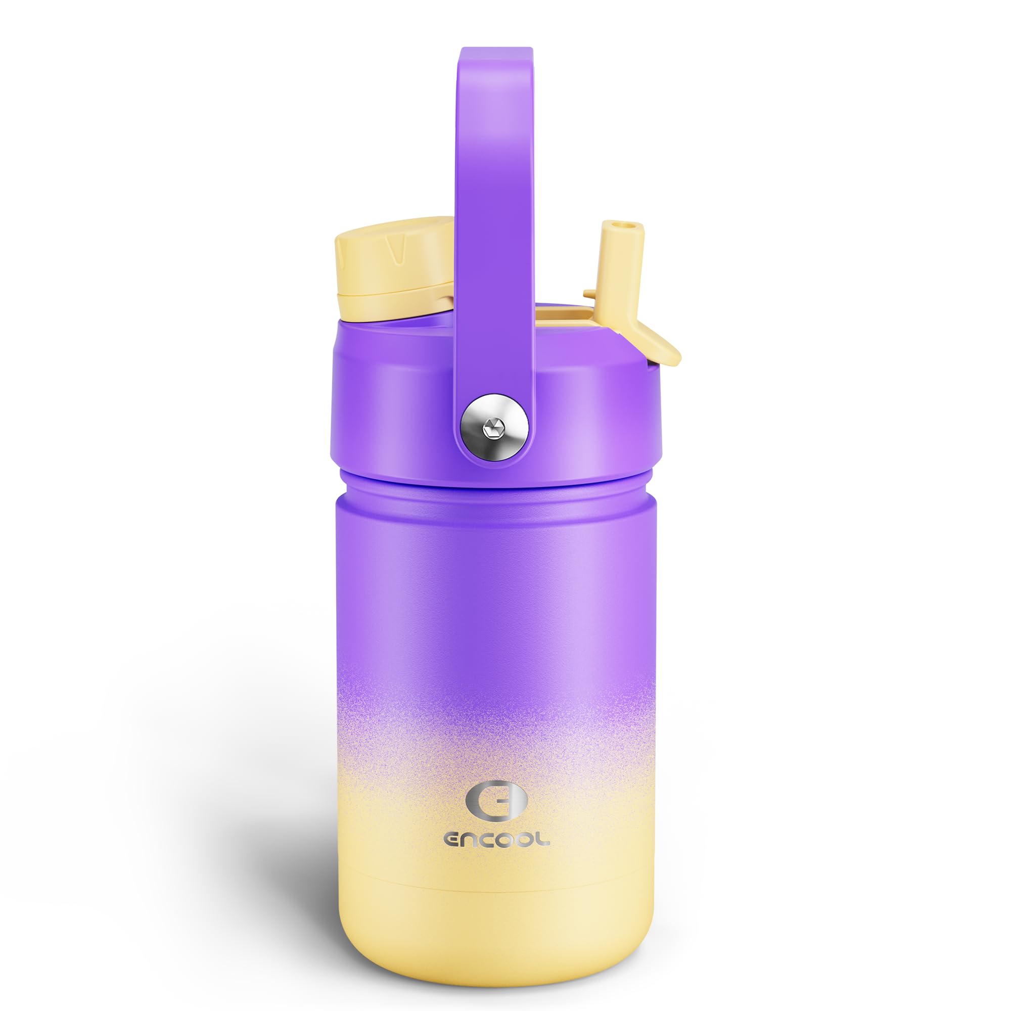 Kids Insulated Water Bottle with Straw - 12oz Stainless Steel Water Bottle with Dual Spouts, Leak-Proof, BPA-Free, Double Wall V