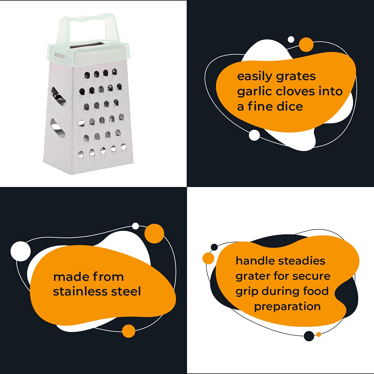 Miniature Hand Garlic Box Grater- Pack Of 3 - Cheese And Ginger Mini Zester - Small Nutmeg Grater