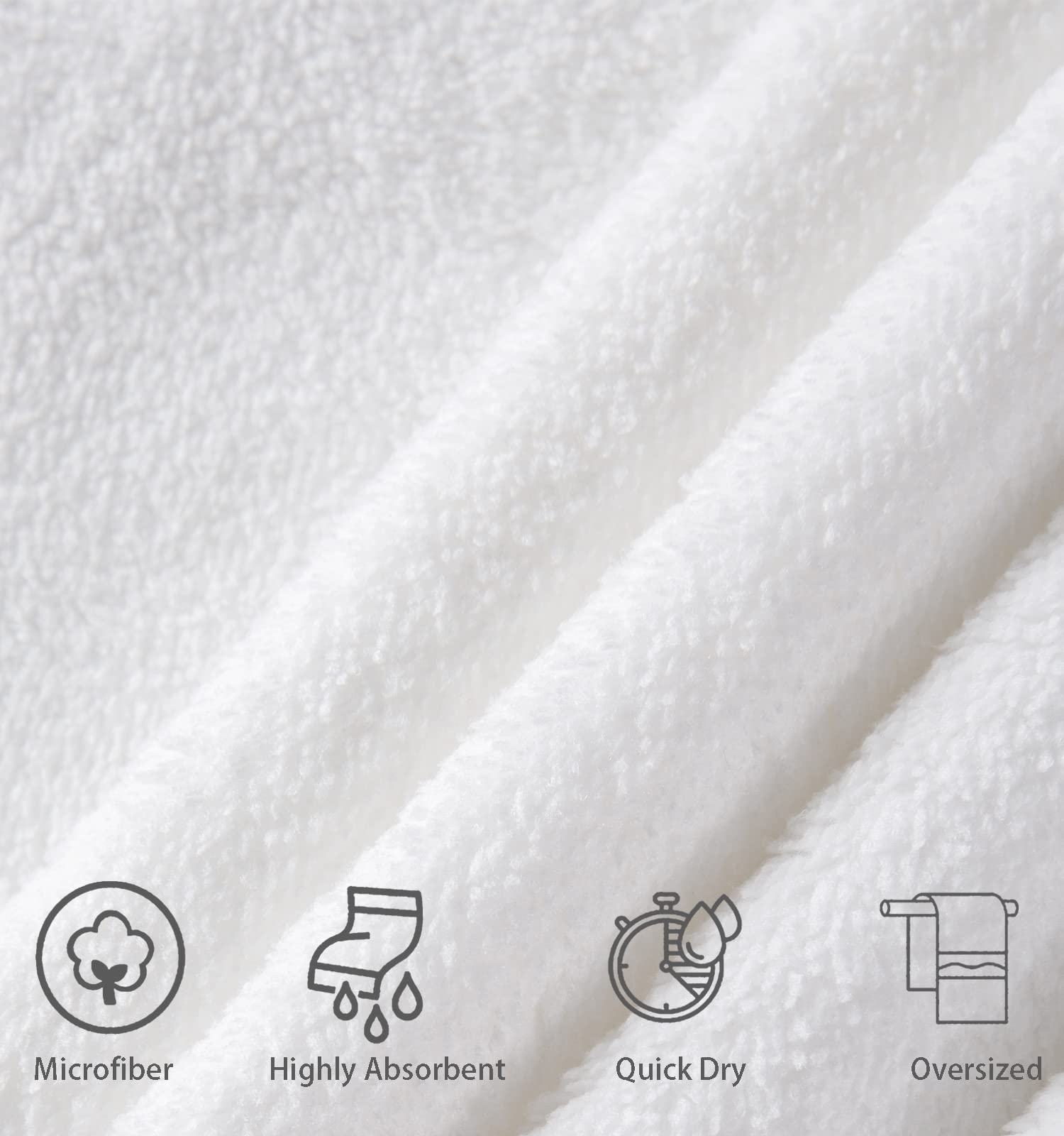 MINCHI 8 Piece Bath Towels Set  600 GSM Bathroom Towel for Home and Hotel Oversize Sheet Towel  2 Large Bath Towels 35x70 inches  2 Hand Towels 4 Wash Cloths  Absorbent Towel White