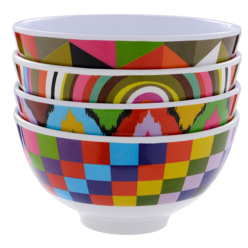 French Bull Melamine Mini Bowl, 4-Piece Set, 10 Fluid Ounces, Small Serving Bowl - Snack, Condiment, Dip, Dessert, Ice Cream - S