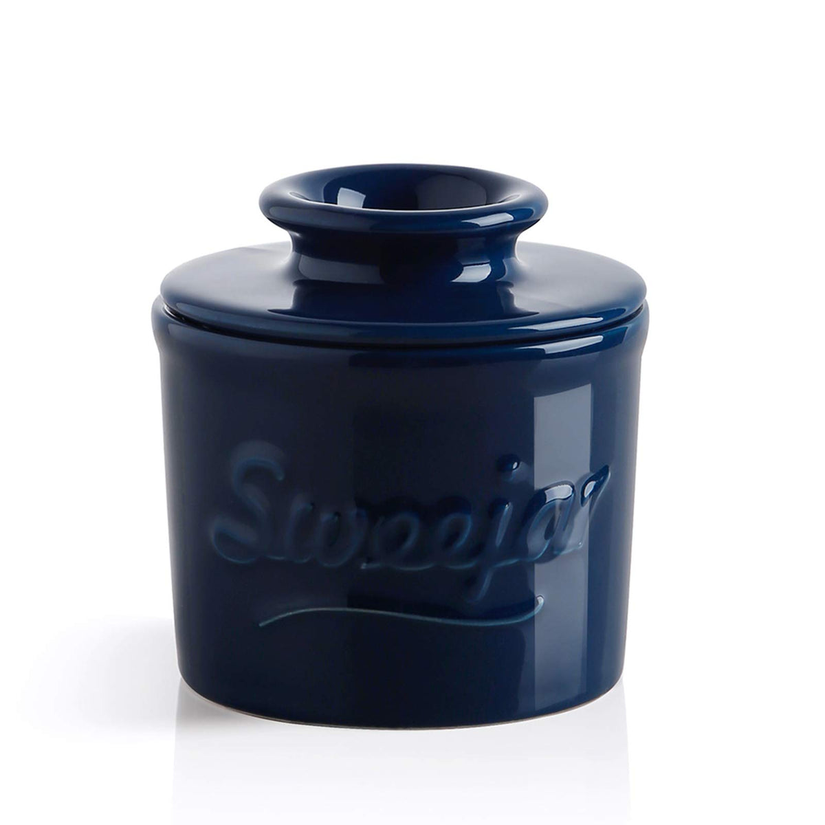 Sweejar Porcelain Butter Crock Keeper, French Butter Dish Keeps The Butter Fresh Soft & Spreadable, Serving Butter Easy For Brea