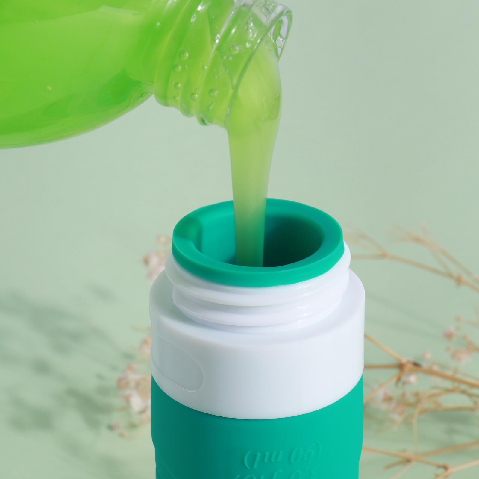 Glamfields Travel Bottles For Toiletries, 3Oz Size Tsa Approved Leak Proof Silicone Containers For Shampoo, Conditioner,Easy To