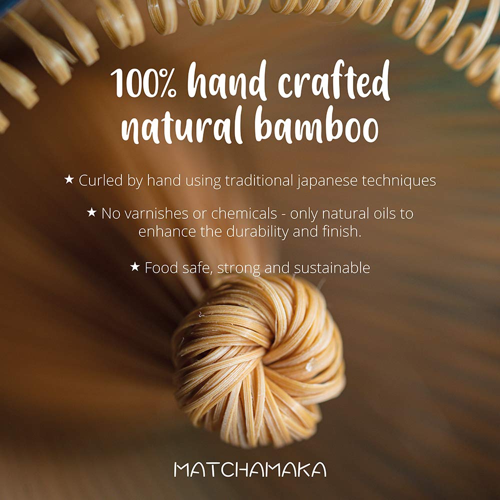 Whisk - Natural Bamboo - Matchamaka 80 Prong Chasen - Traditional Japanese Bamboo Matcha Whisk - Matcha Ceremonial Powder Whisk-