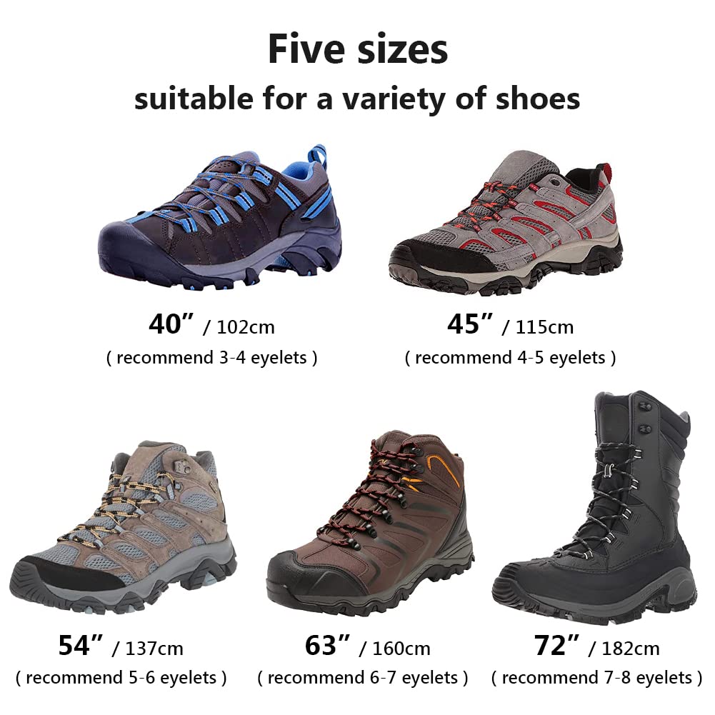Upugo 3 Pair Boot Shoe Laces, Round Shoelaces For Athletic Running Hiking Sneakers Shoes Boot