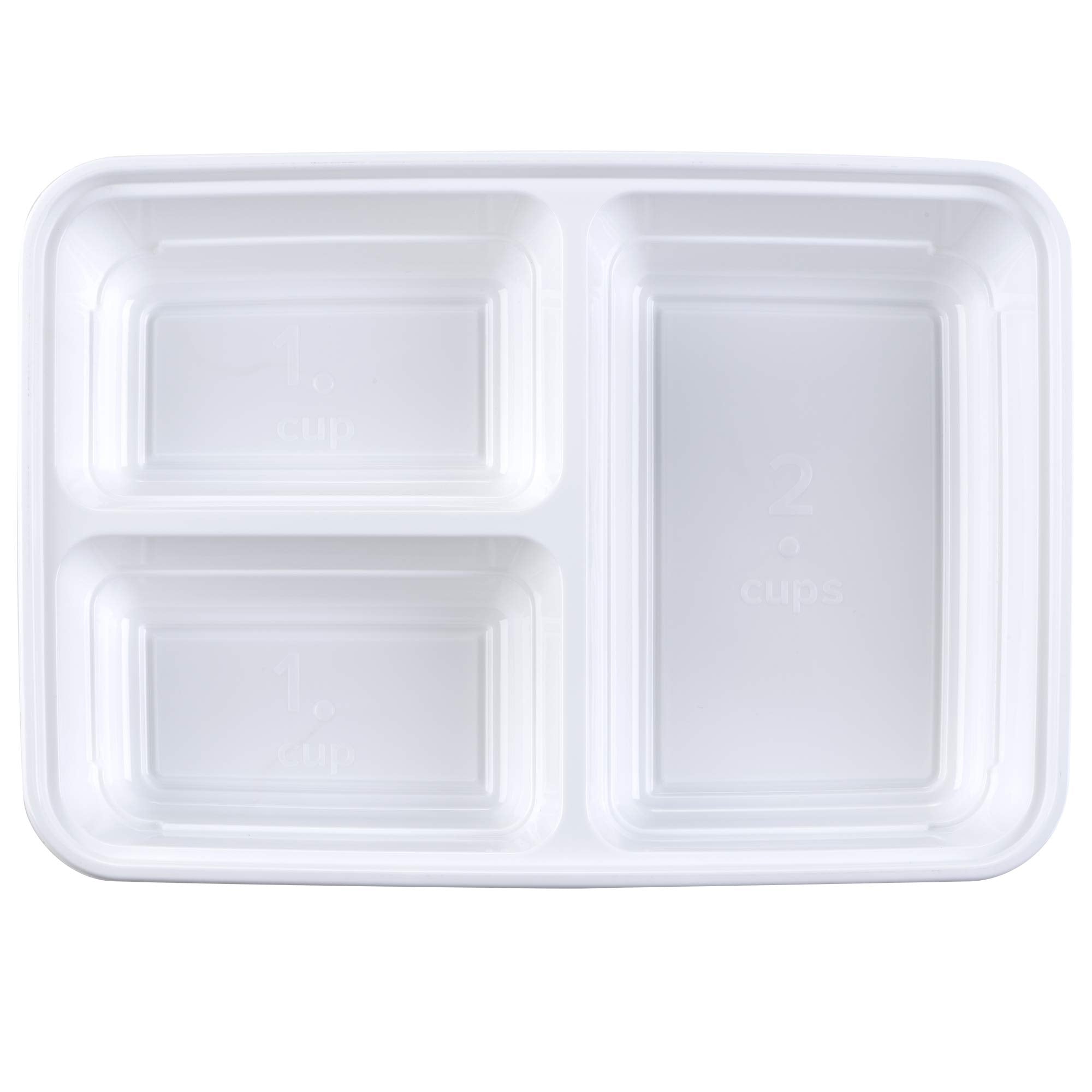 Good Cook Meal Prep, 3 Compartments Bpa Free, Microwavable/Dishwasher/Freezer Safe, White