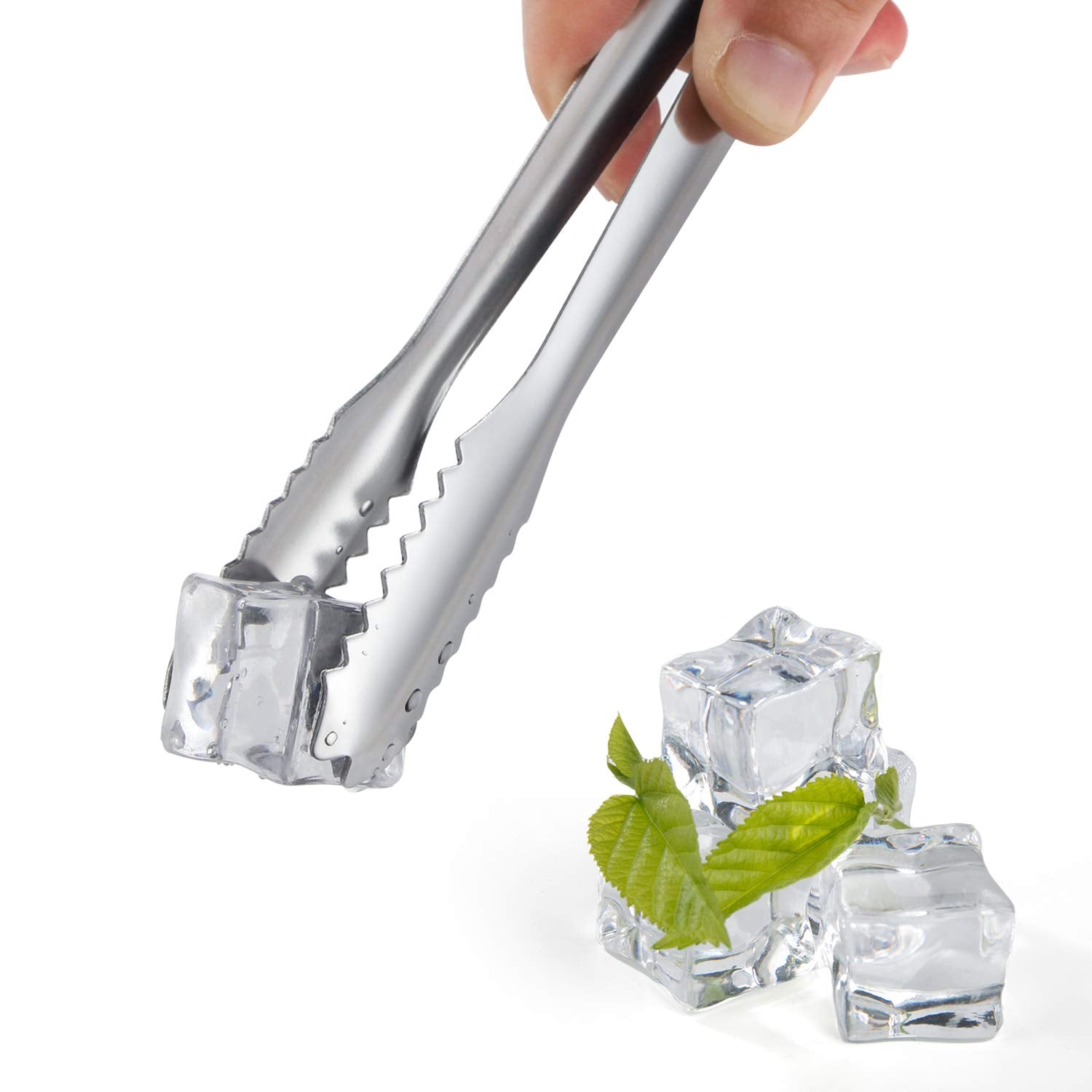 Msy Bigsunny Durable Stainless Steel Ice Tongs, 7 Inch Sugar Cube Serving Tongs, Set Of 2