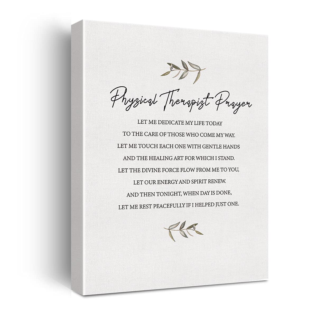 Therapist Gifts For Women Men Framed, Physical Therapist Prayer Poster Canvas Wall Art Painting Ready To Hang For Home Office De