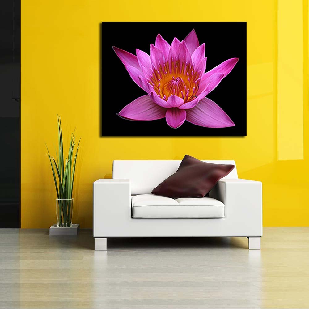 Pitaara Box Pink Lotus Flower | Peel & Stick Vinyl Wall Sticker For Bedroom & Living Room | 25.3 X 20 Inch (64 X 51 Cms)