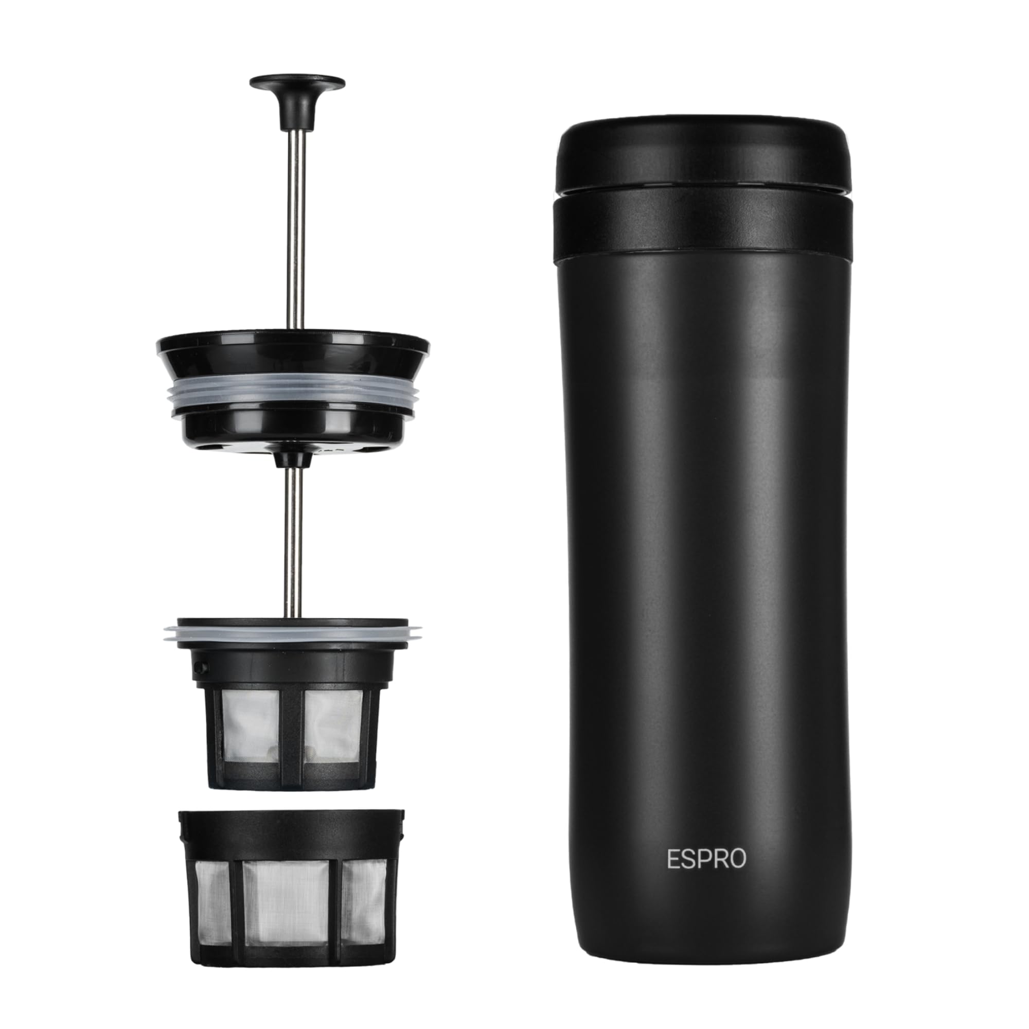 Espro P1 French Press Coffee Maker For Travel - Double Walled Stainless Steel Vacuum Insulated Coffee Maker And Tea Maker, Porta