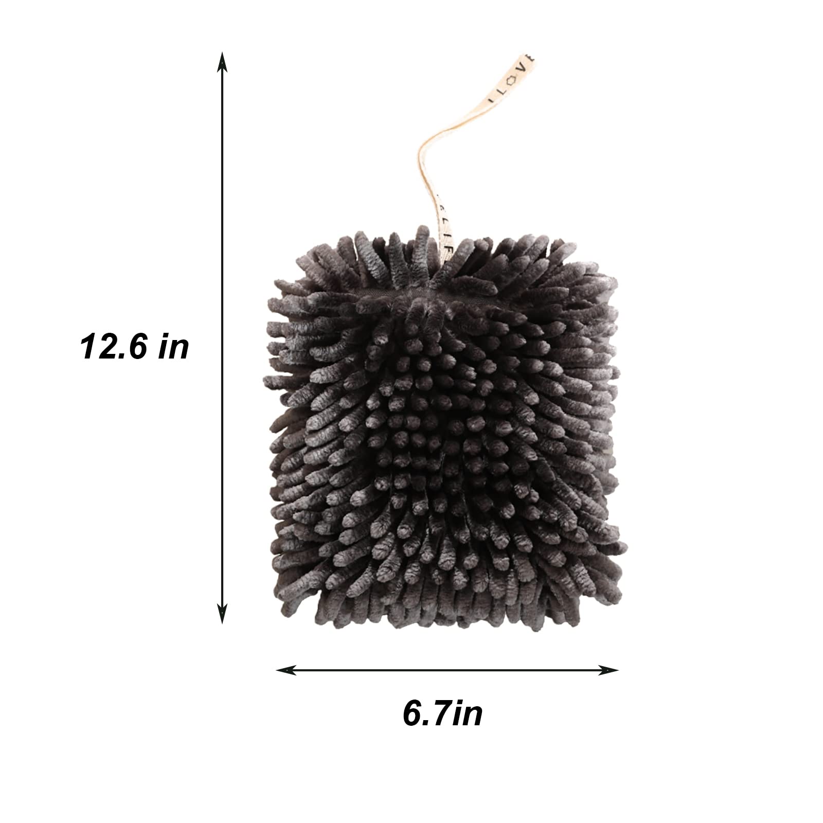 2 Pack Chenille Hanging Hand Towel Balls Super Absorbent Microfiber Hand Towels Chenille Ball Soft Plush Quick-Drying Hand Towel