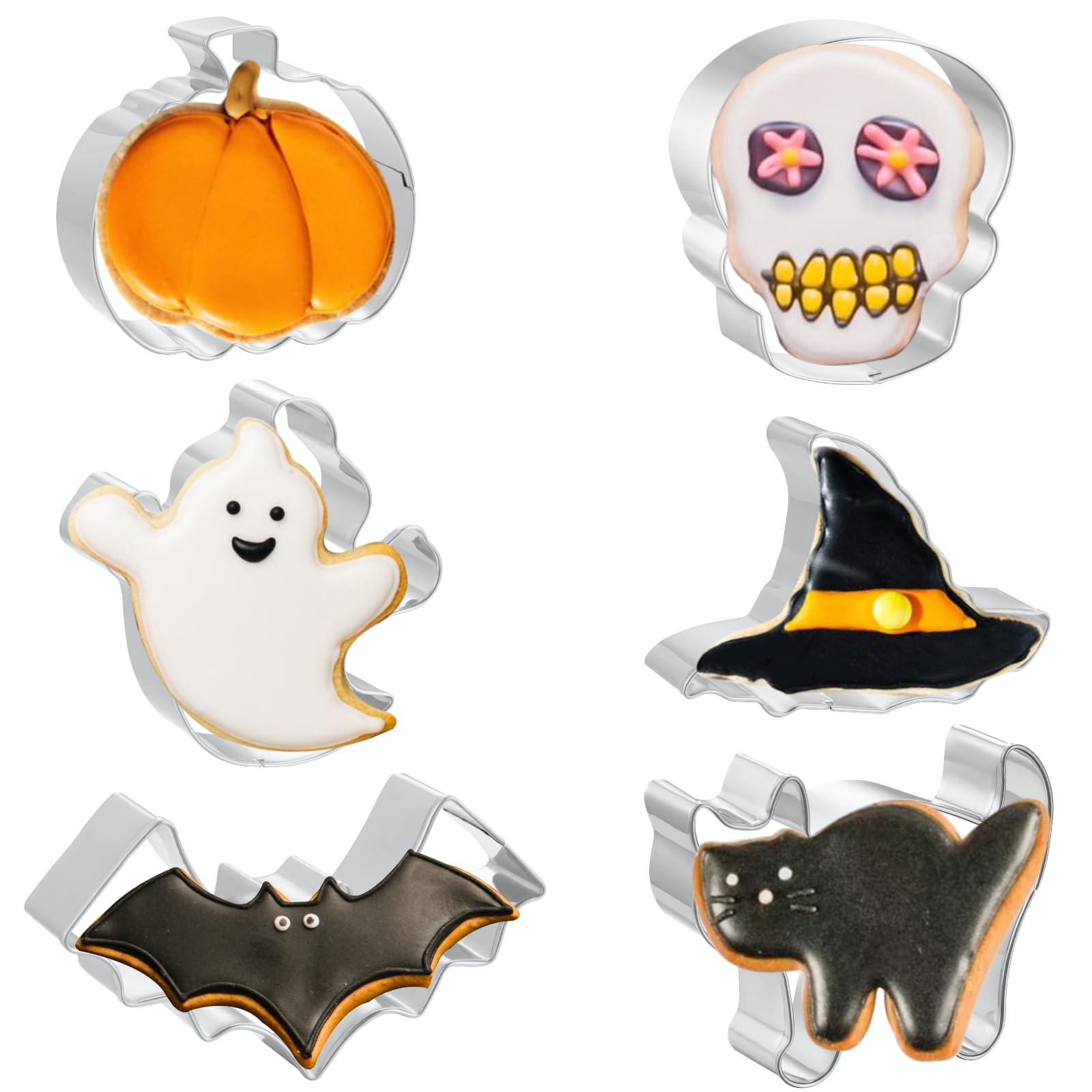 Job Jol Cookie Cutters 6 Pcs, Halloween Cookie Cutters, 3'' To 3.5''