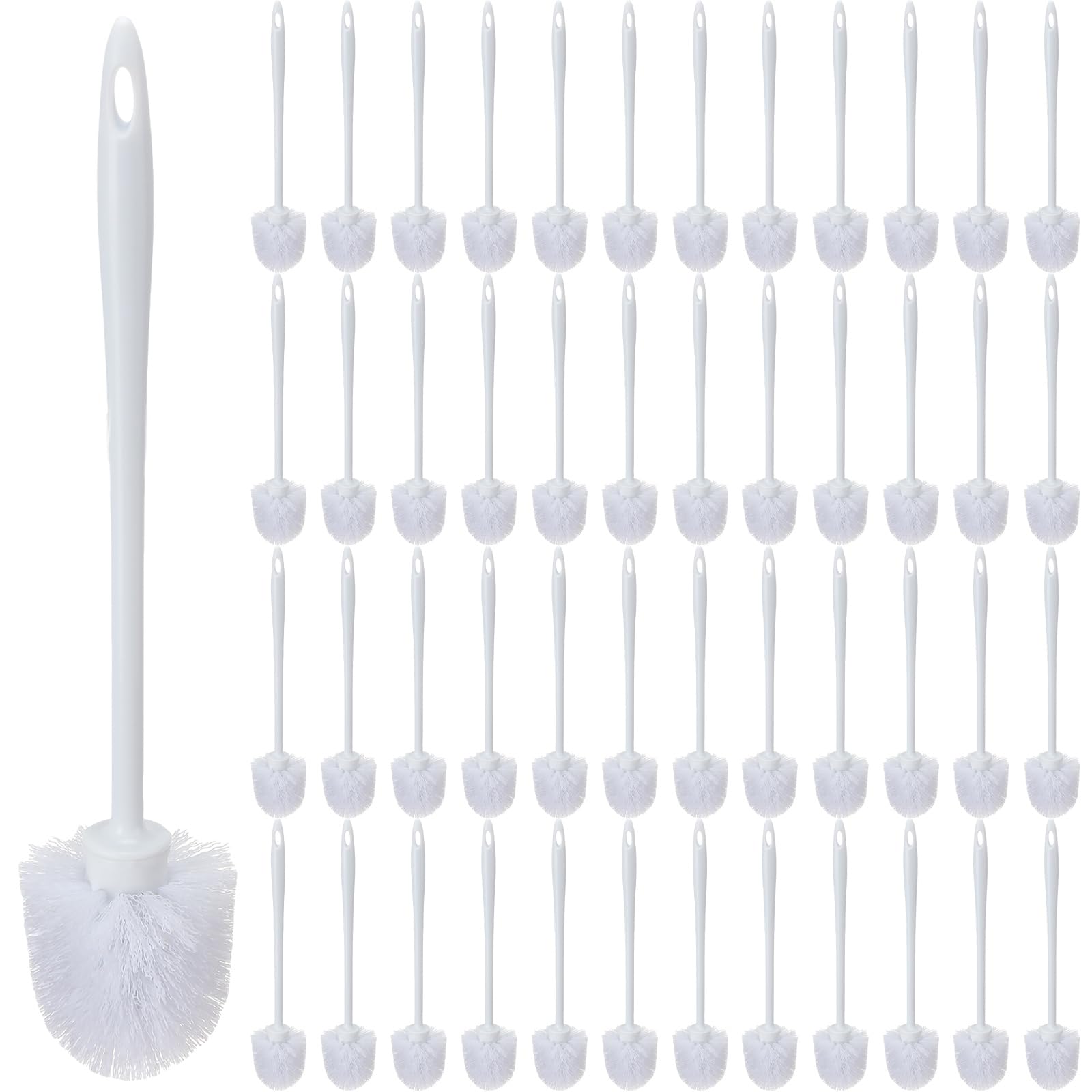 Tioncy 50 Pcs 14.2 Inch Toilet Brush Commercial Heavy Duty Toilet Bowl Cleaning Scrub Long Scrubber for Bathroom Cleaning Suppli