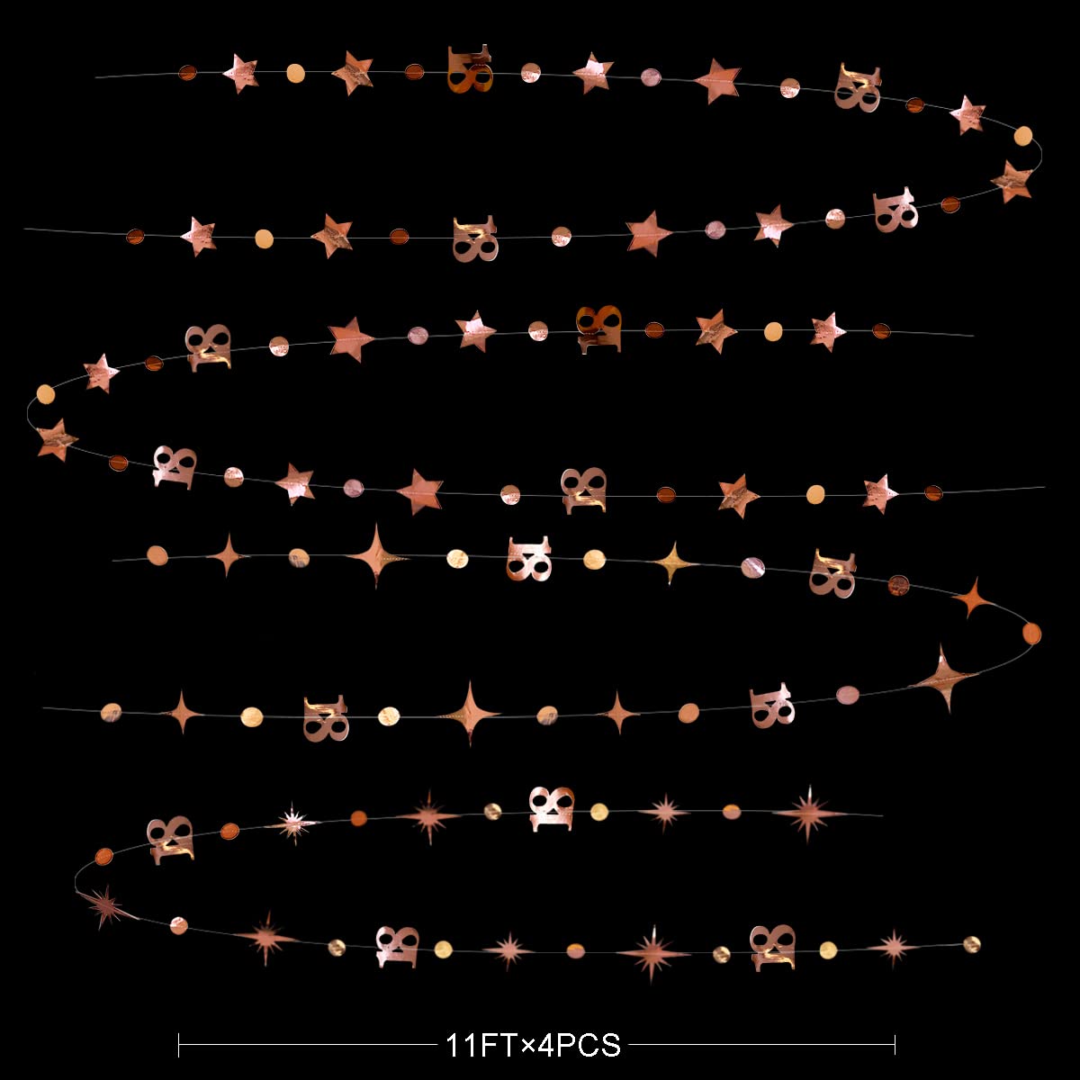 Rose Gold 18Th Birthday Decorations Number 18 Circle Dot Twinkle Star Garland Kit Metallic Hanging Streamer Bunting Banner Backd