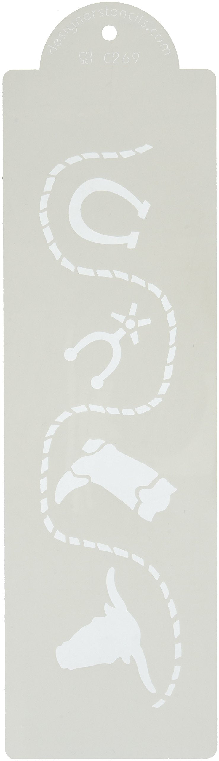 Designer Stencils Cowboy Cake Stencil Side, Beige/Semi-Transparent, 2.5 X 10 ''