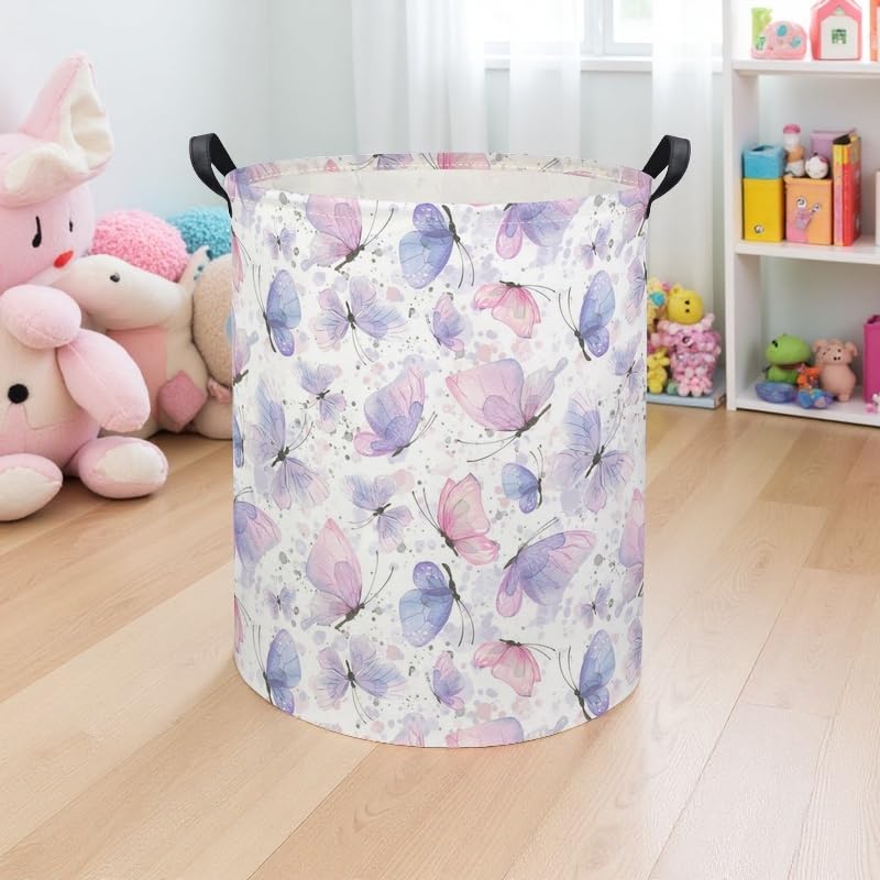 Tibaolover Butterfly Baby Laundry Basket Kids Hamper Animal Toy Storage Bin For Boys Room Decor Baby Nursery Hamper Gift Baskets