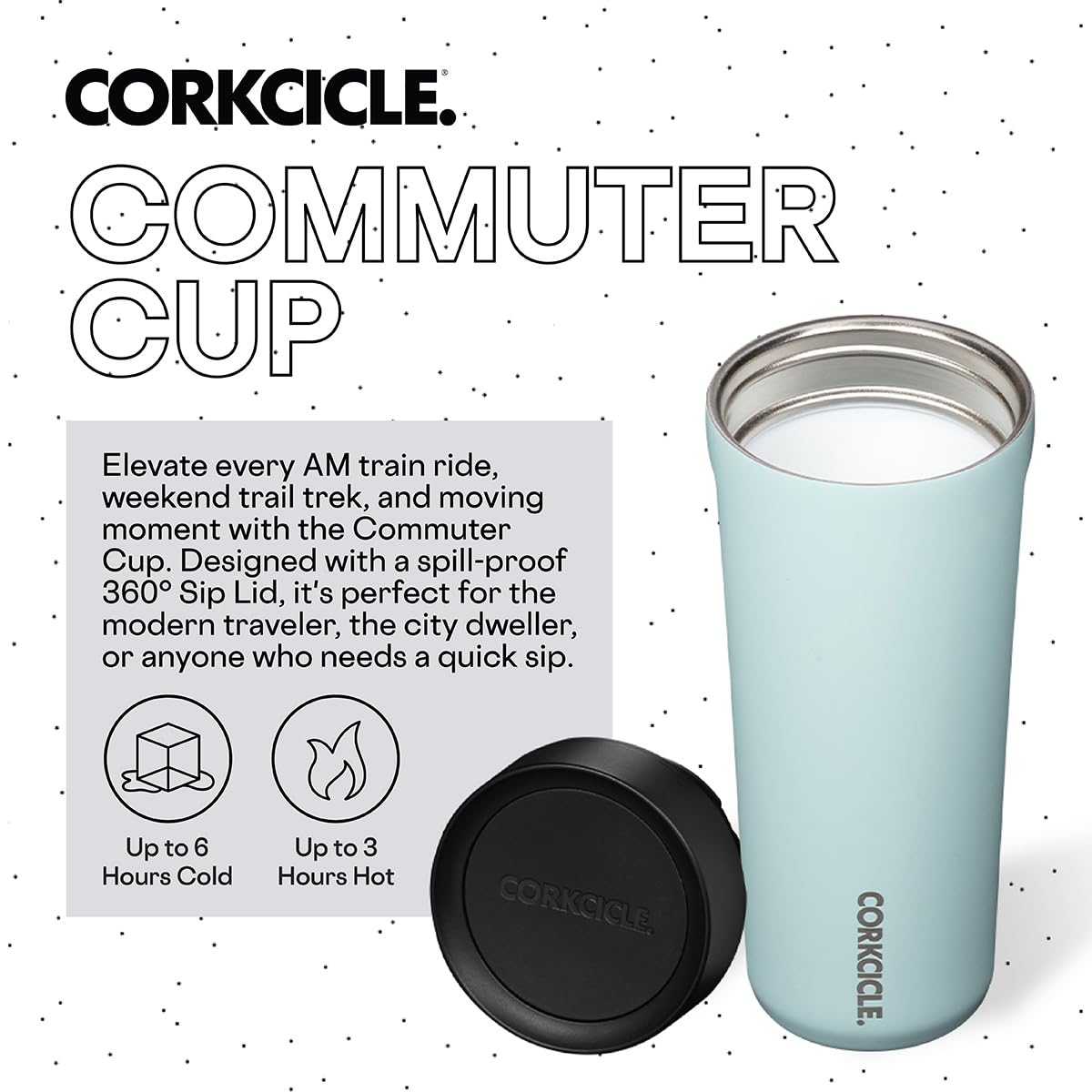 Corkcicle Commuter Cup Insulated Stainless Steel Spill Proof Travel Coffee Mug Keeps Beverages Cold For 9 Hours And Hot For 3 Ho