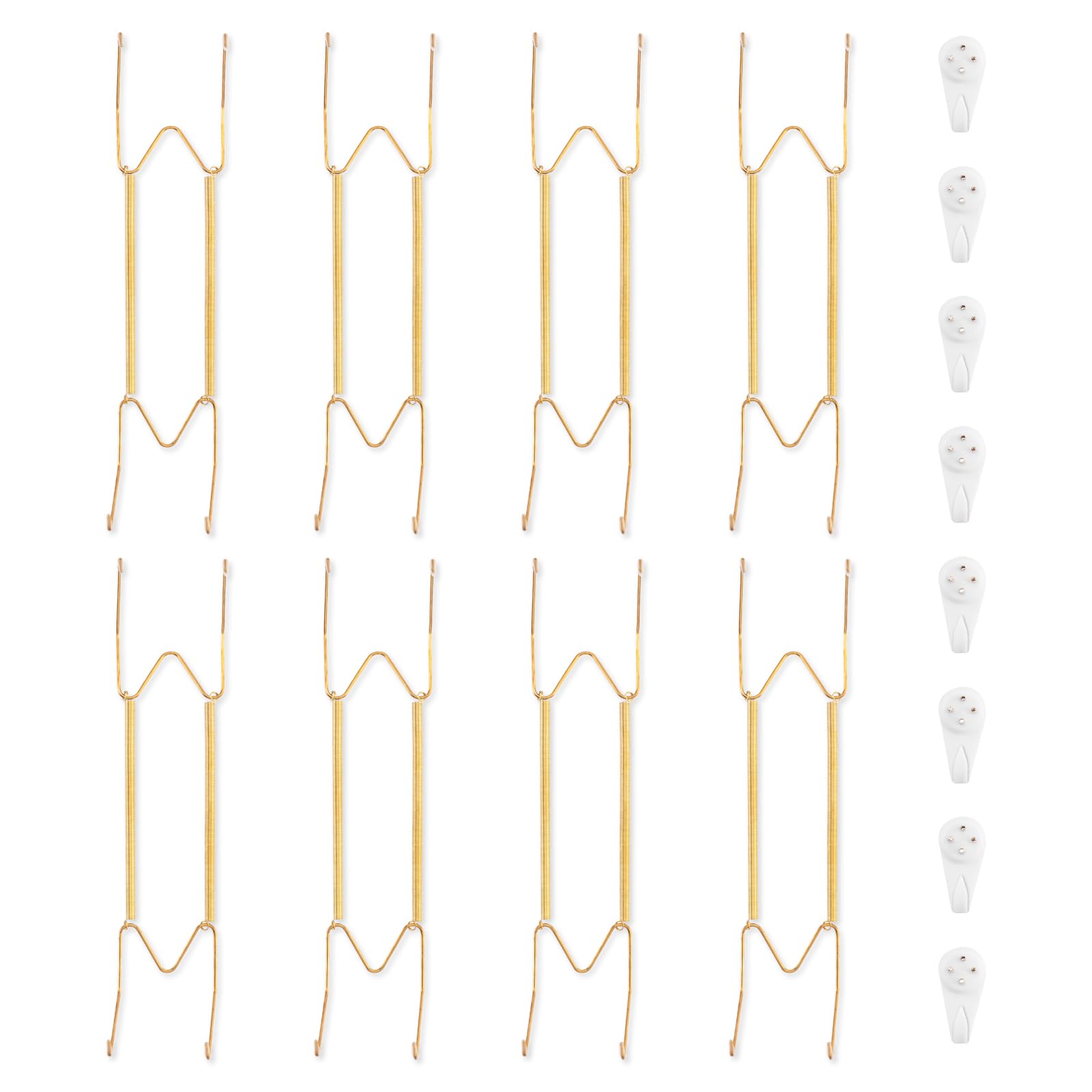 Bilillo 8 Pack Plate Hangers for the Wall, Suitable for 12-16 inch Art Plate, Stainless Steel Invisible Heavy Duty Wire Plate Ho