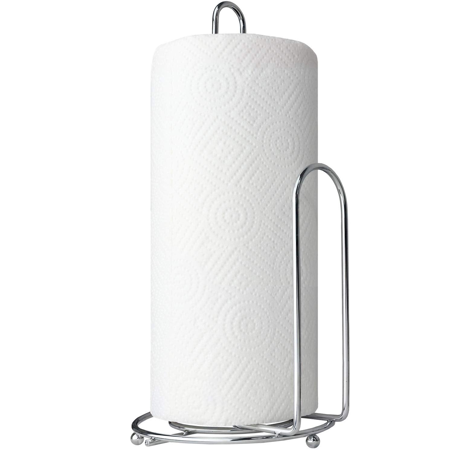 Blue DonutsOne-Handed Tear Paper Towel Dispenser, Modern Chrome Countertop Paper Towel Holder