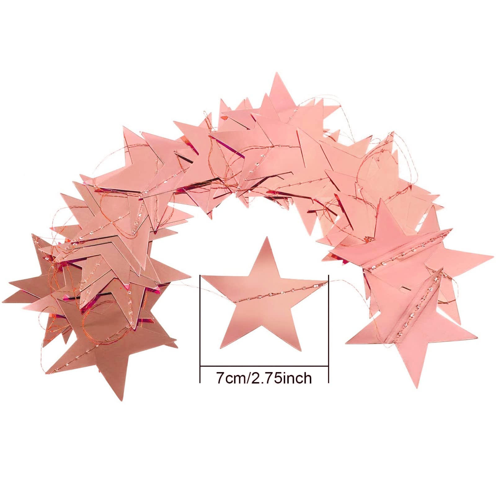 Glitter Star Garland Banner Decoration, 130 Feet Bright Star Hanging Bunting Banner Backdrop For Engagement Wedding Baby Shower