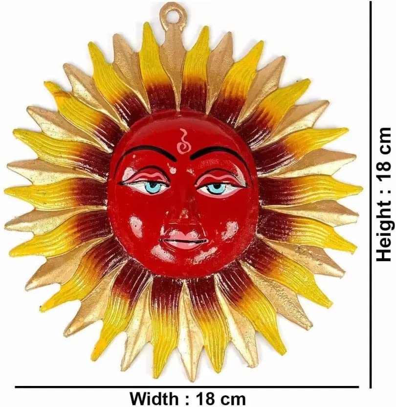 Vastu Art Fengshui Vastu Metal Sun Mask Home Wall Hanging For Symbolizes The Sun, And Its Vital Energies, Prosperity Decorative