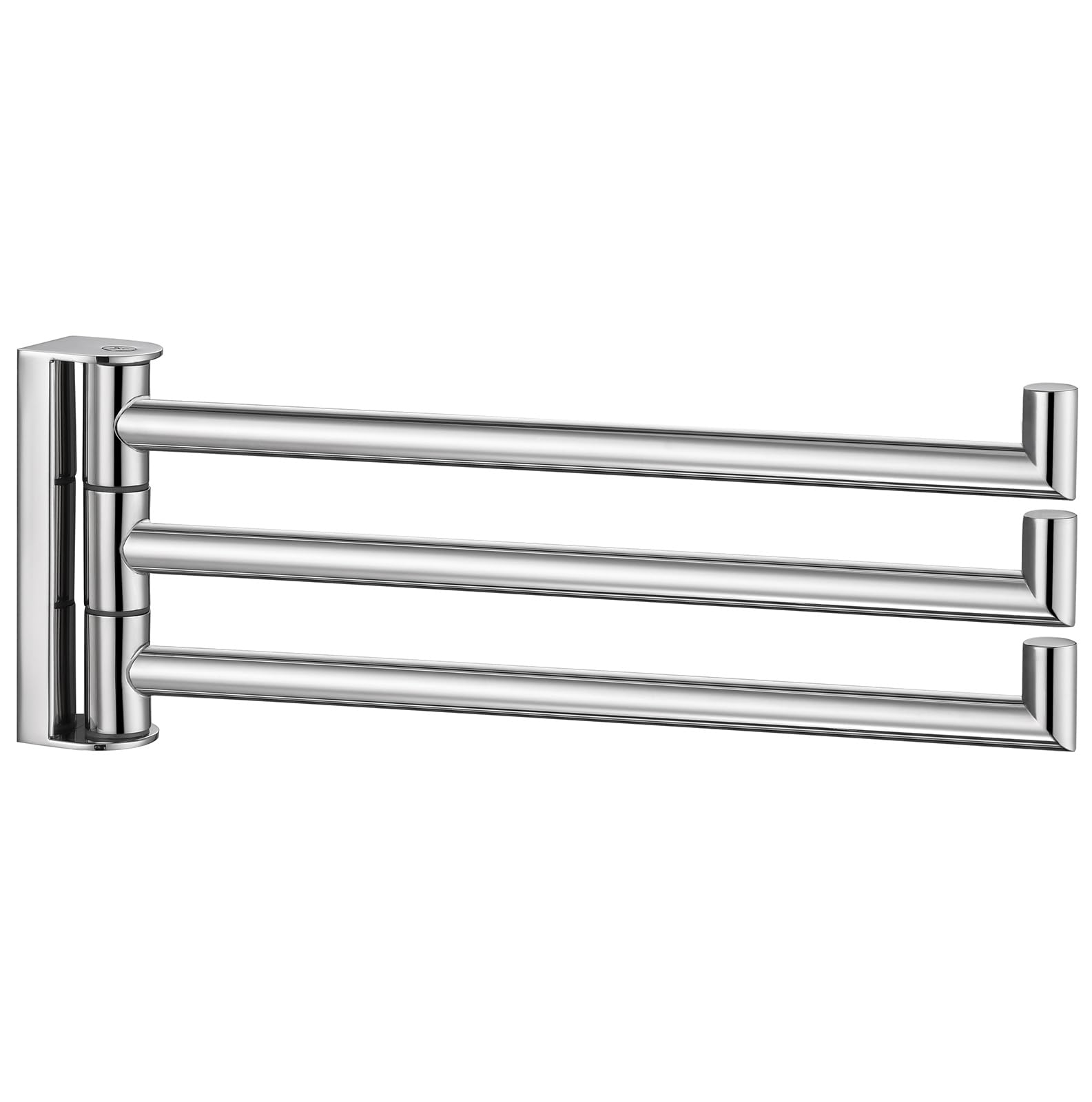 Angle Simple Swivel Hand Towel Rack 3 Bars Polished Chrome, 304 Stainless Steel Bathroom Towel Holder Wall Mount