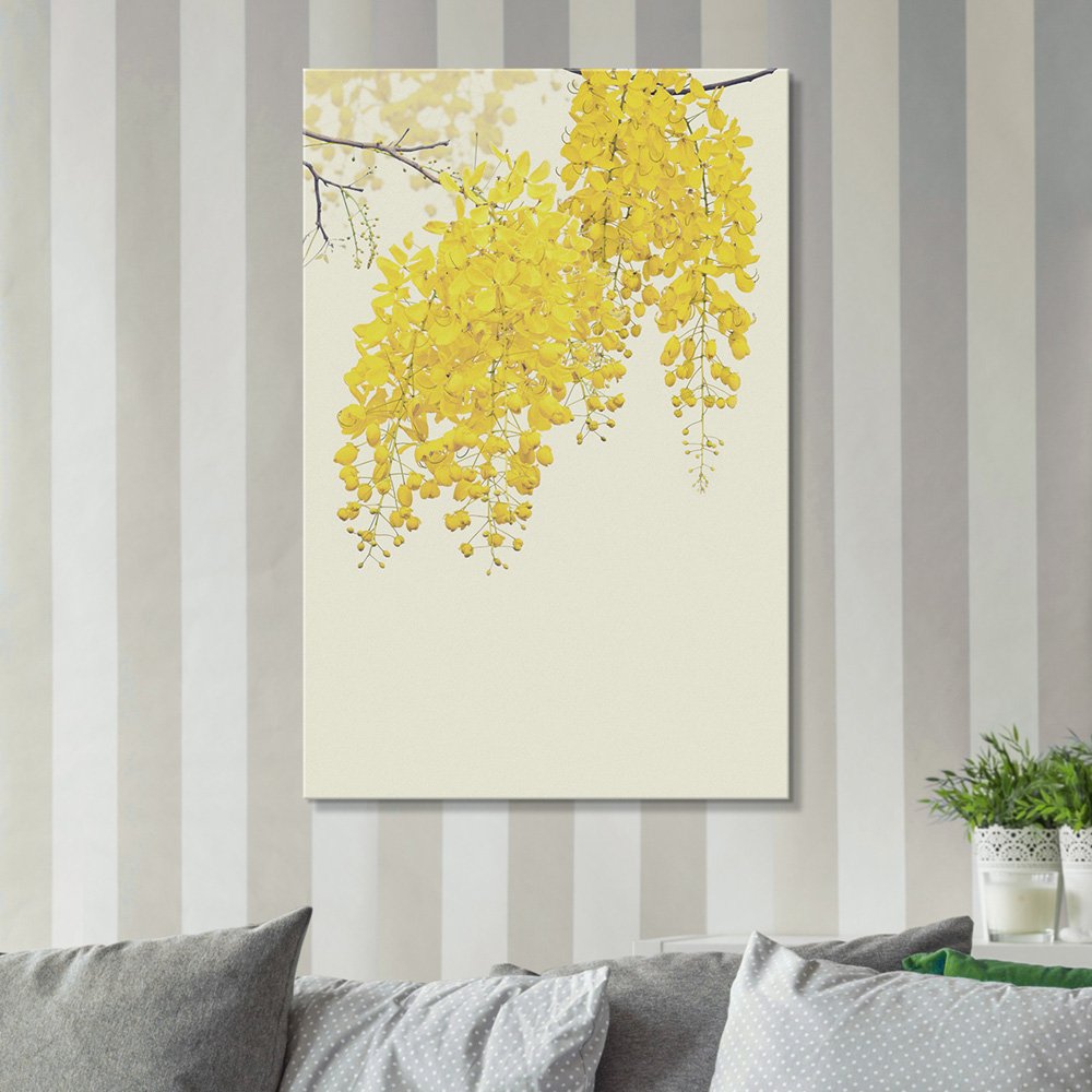 Wall26 Canvas Wall Art - Small Yellow Flowers Blooming In Spring - Giclee Print Gallery Wrap Modern Home Art Ready To Hang - 16X