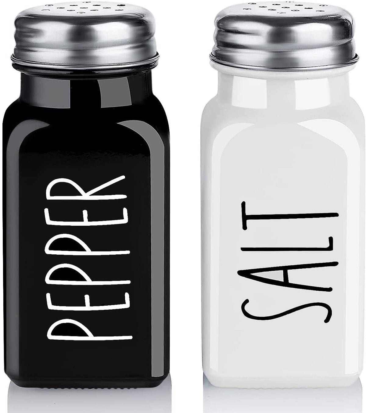 Salt and Pepper Shakers Set, Dopeca 2.7oz Glass Salt Shaker with Stain ...