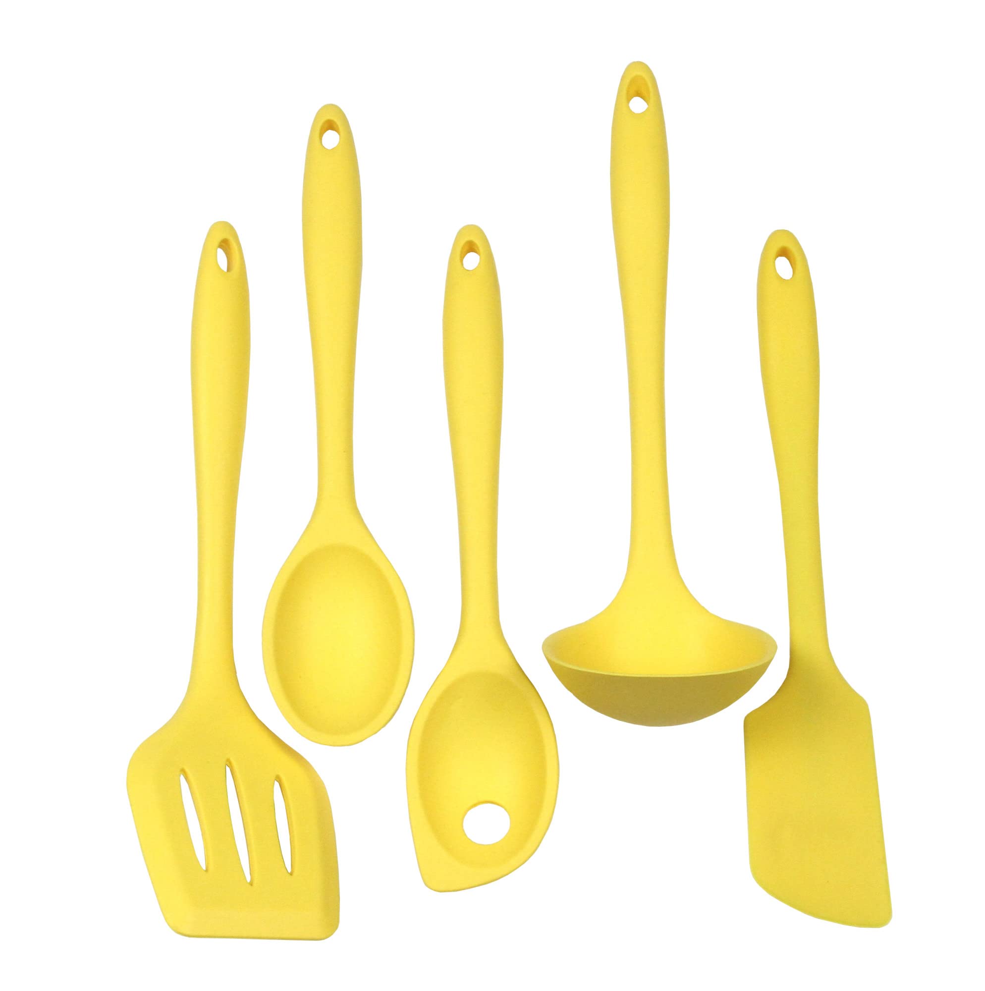 Chef Craft Premium Silicone Kitchen Tool And Utensil, 5 Piece Set, Yellow
