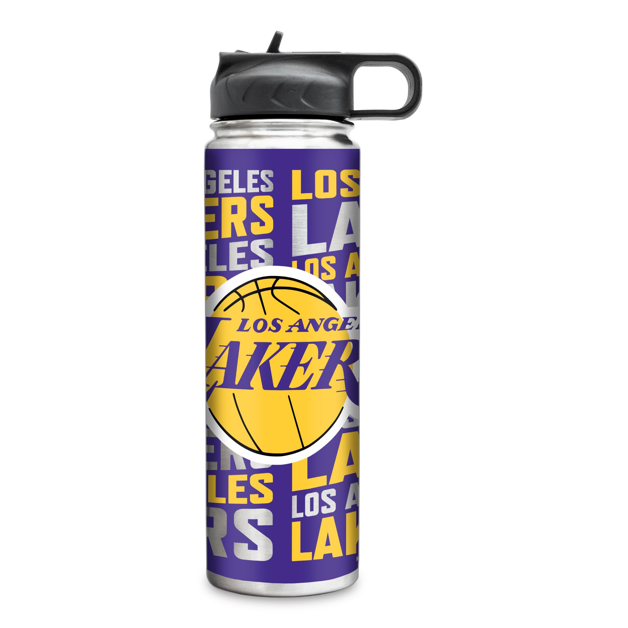 Rico Industries NBA Basketball Los Angeles Lakers 22oz Stainless Steel Tumbler with Lid - Great For Coffee, Tea, Water or Cockta