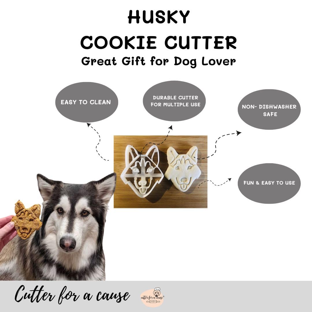 Husky Cookie Cutter And Dog Treat Cutter - Face - 3 Inch