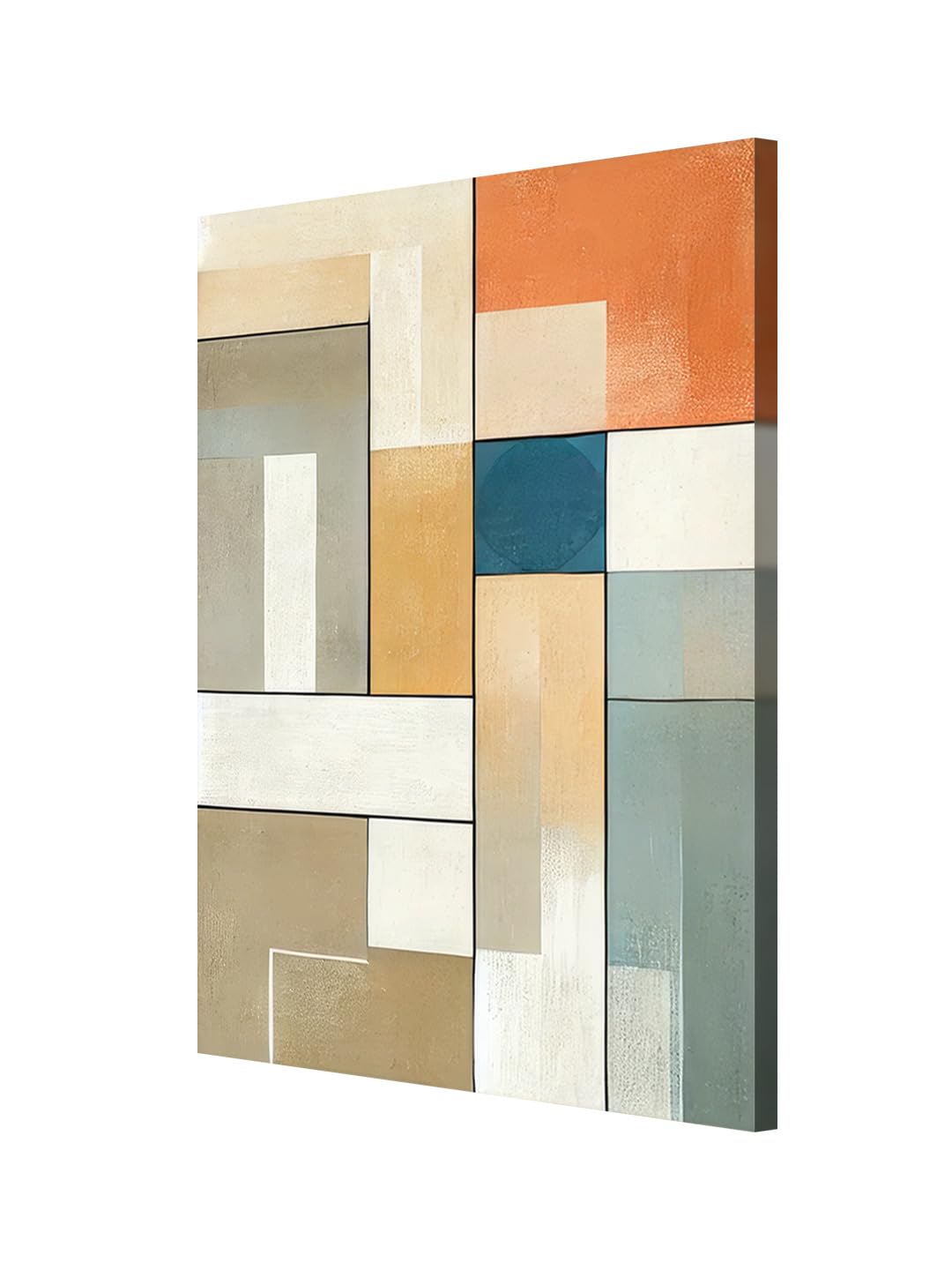 999Store Geometric Canvas Art In Neutral Tones - Contemporary Wall Decor For Modern Interiors(24X36 Inch_ Canvas) Flp24360730